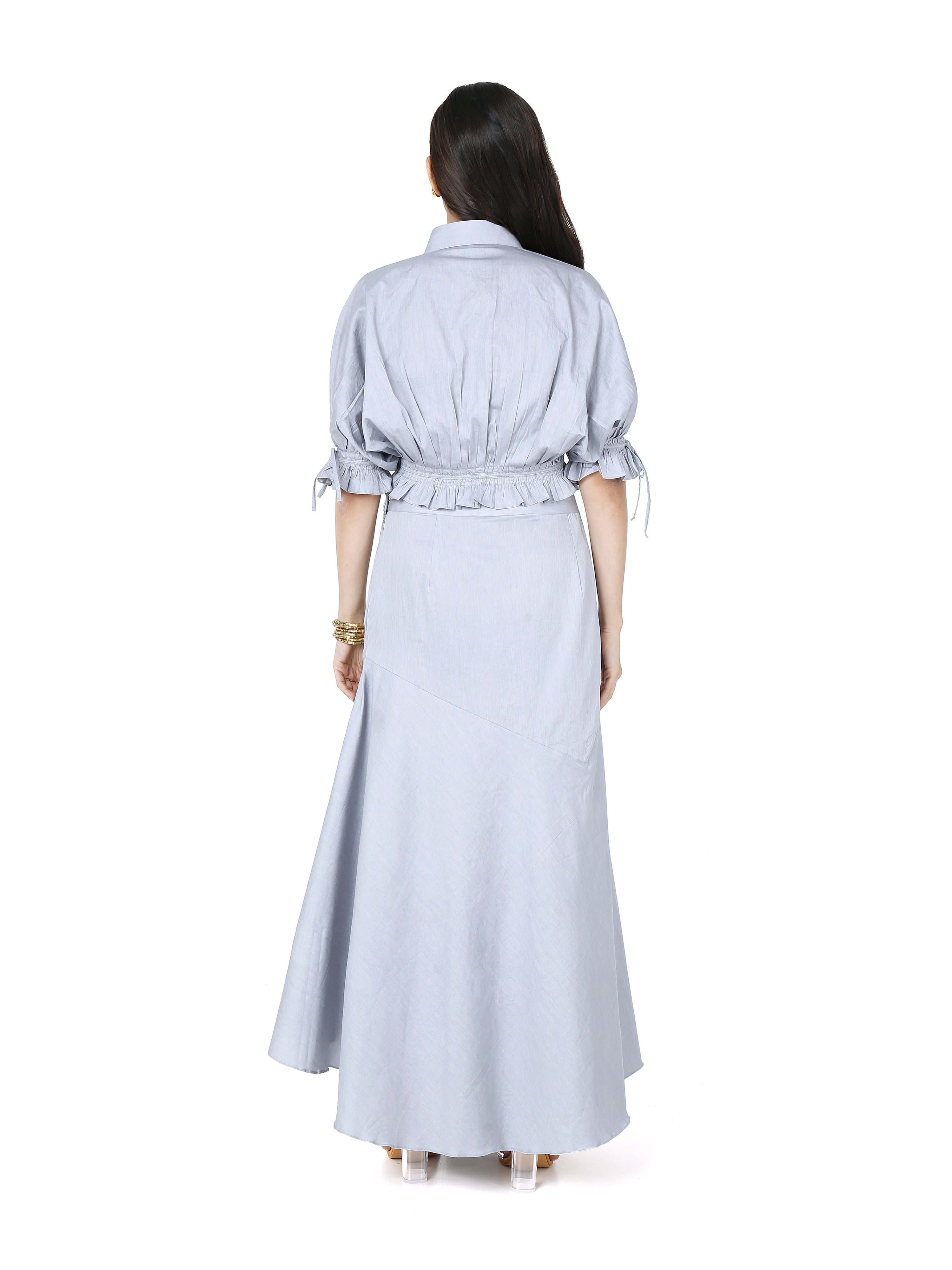 Skirt and crop shirt dress