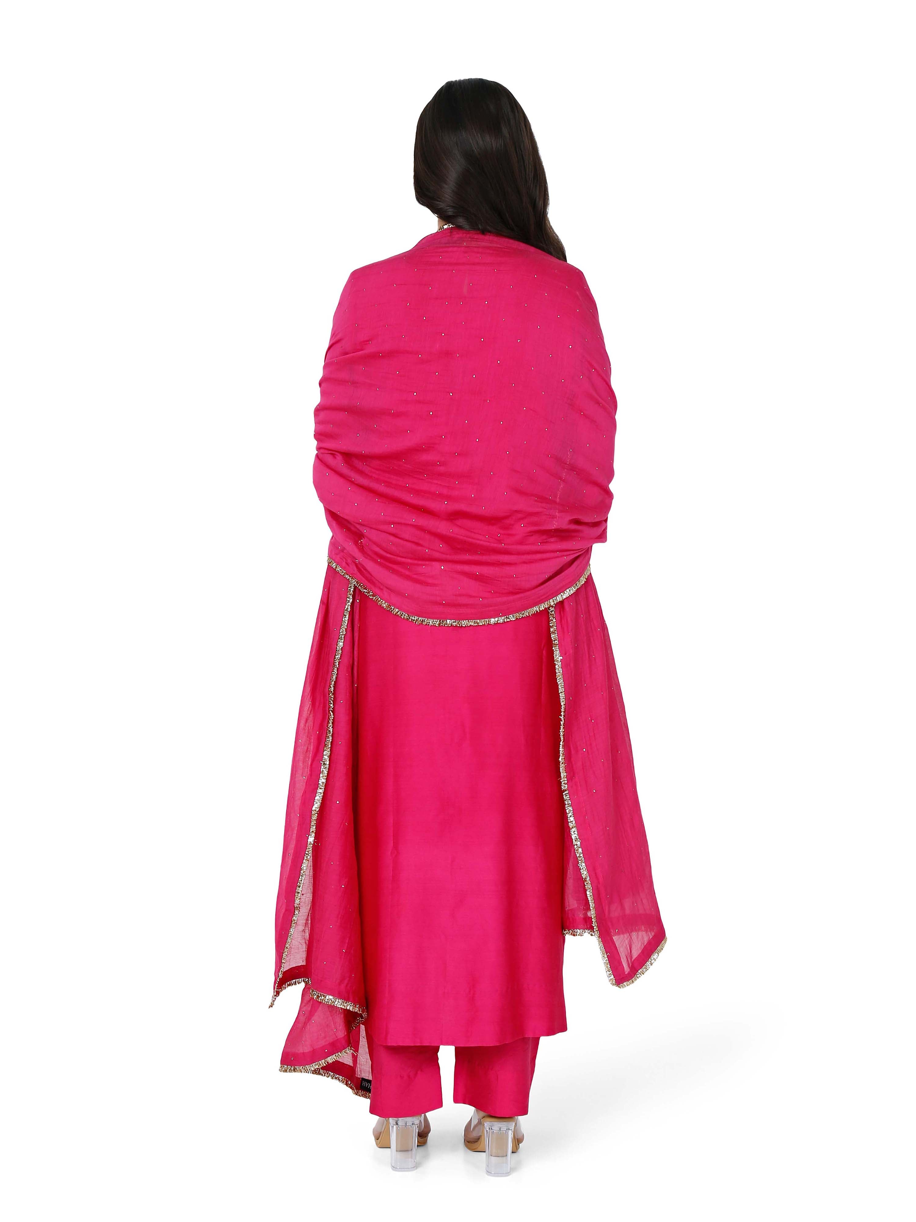 Pink stright kurta