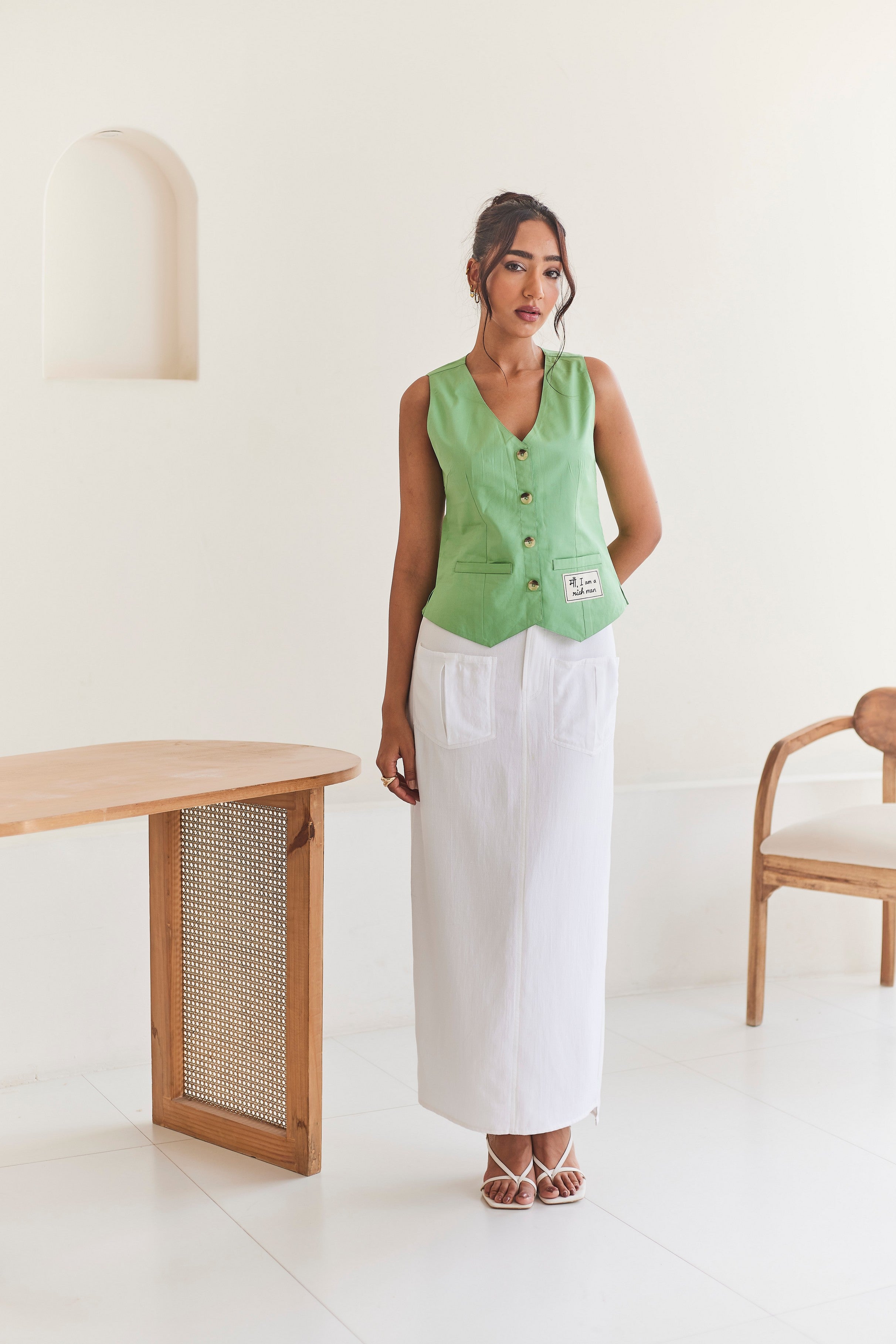 Green Cotton Vest