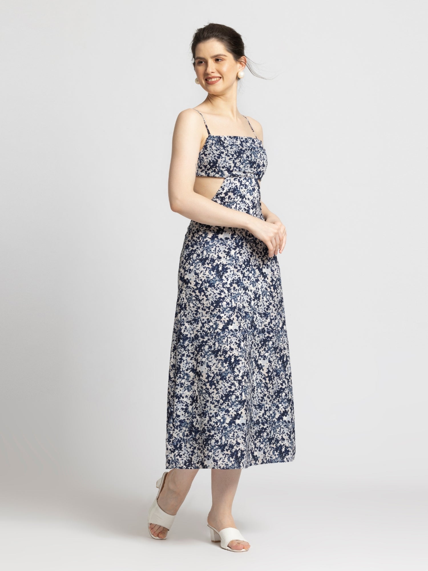 Cerulean Charm Sleeveless Midi Dress