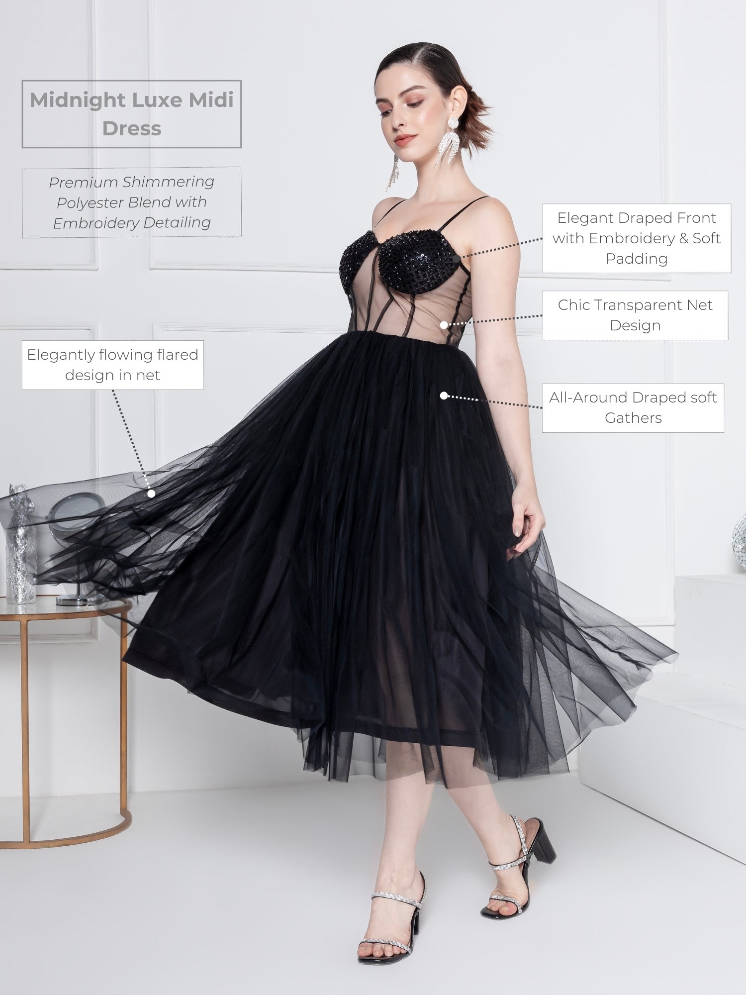 Midnight Luxe Midi Dress