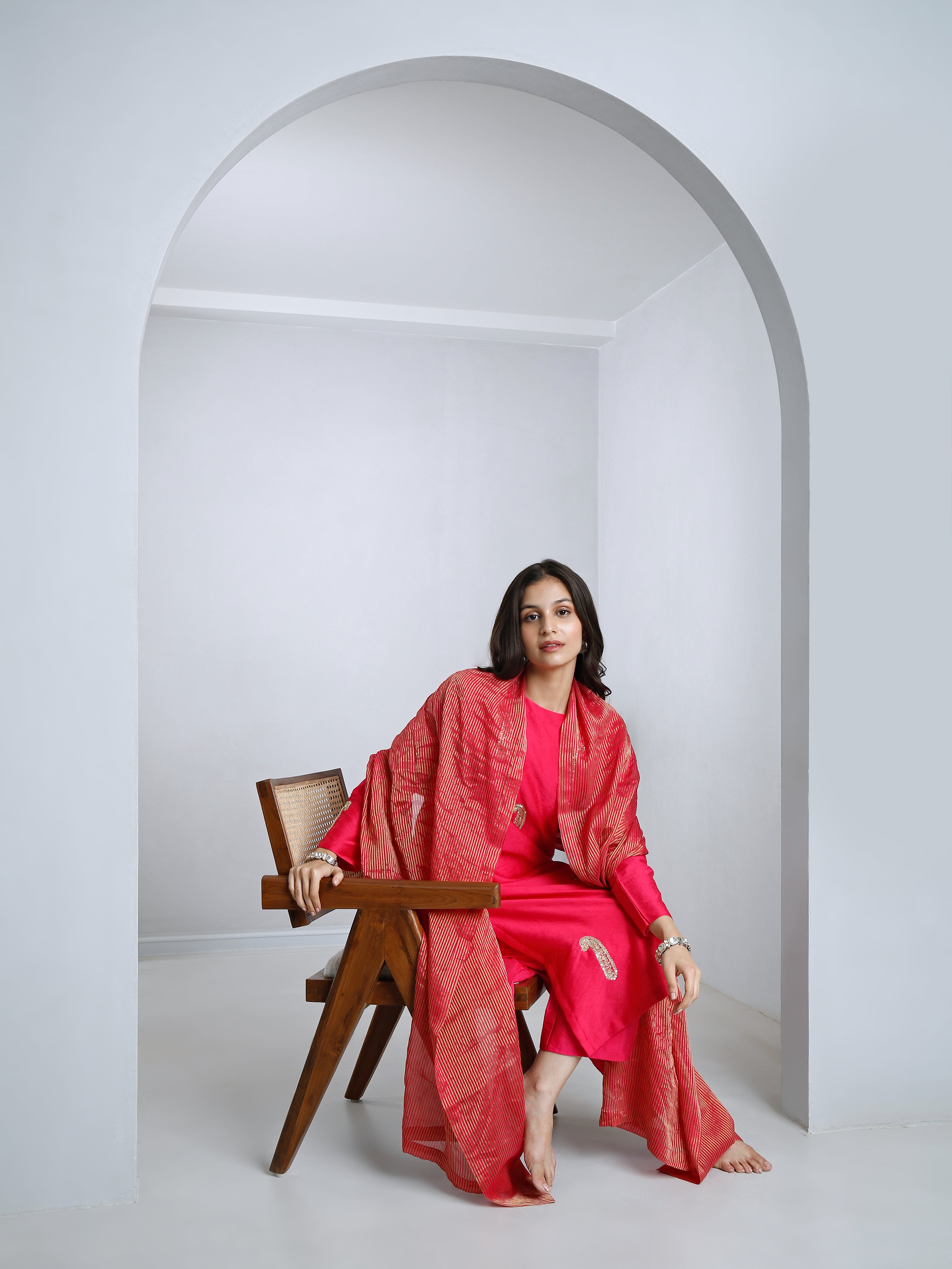 Pink Straight Kurta Set