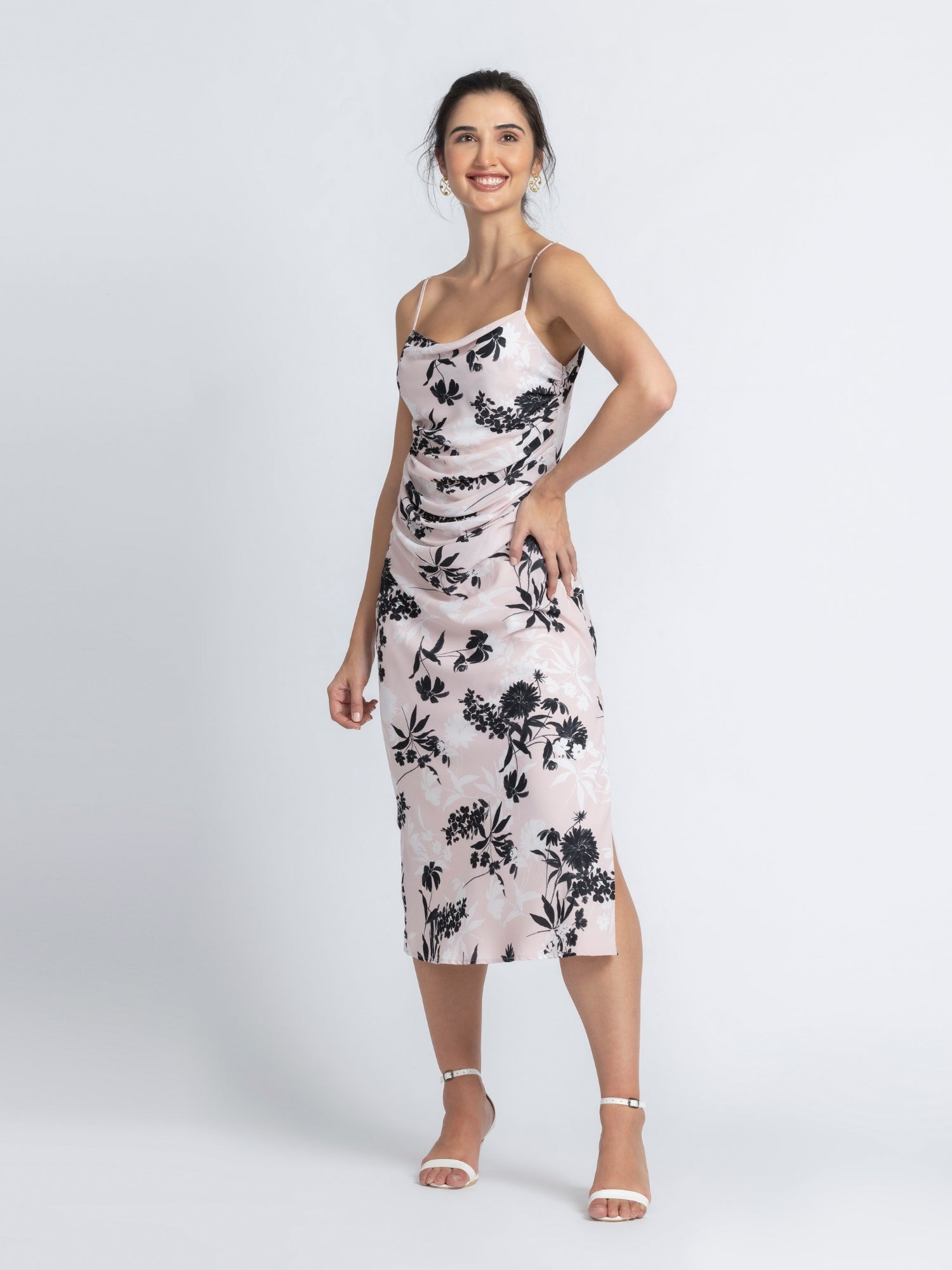 Blushing Petal Midi Dress