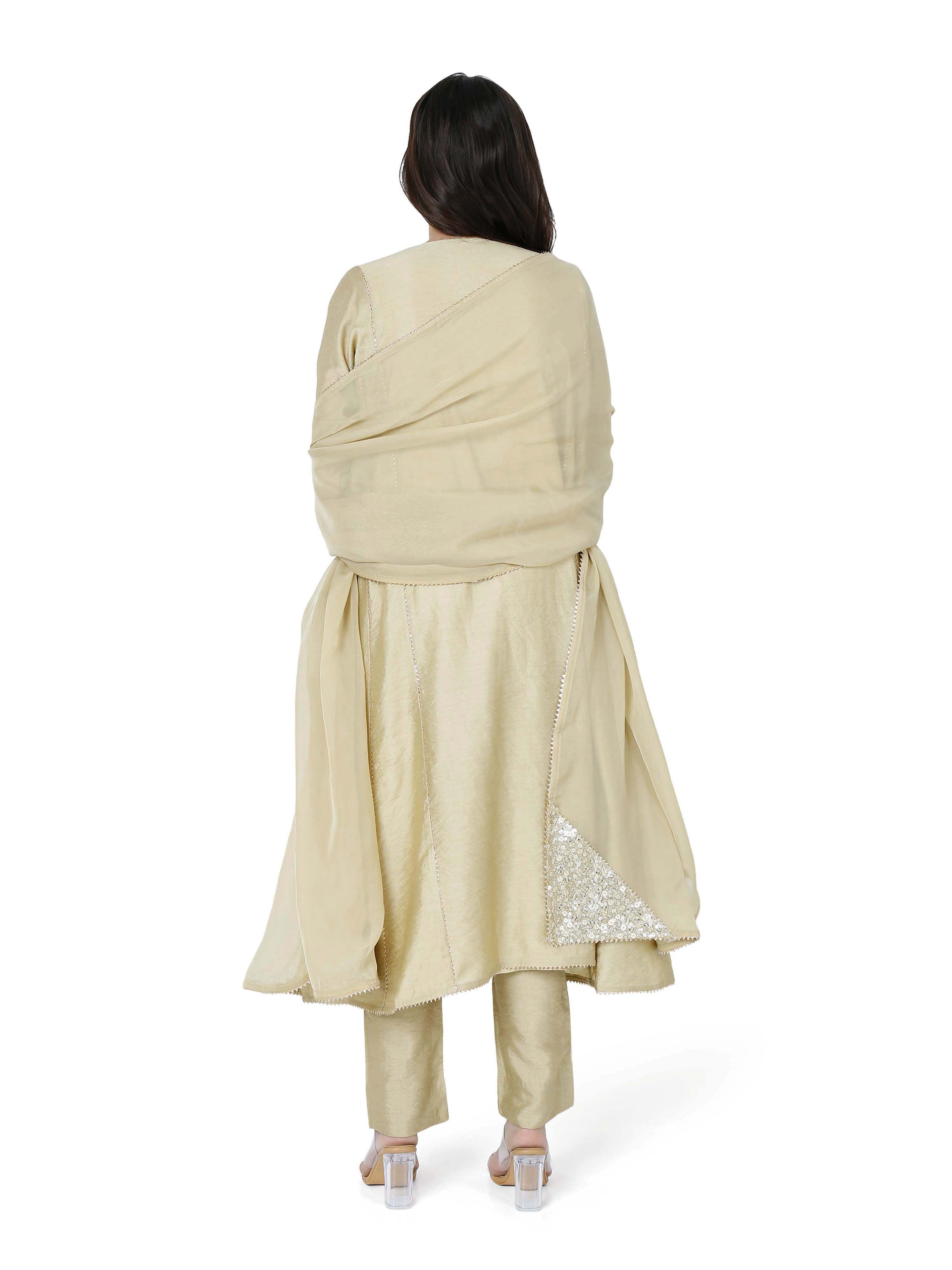 Pista Green Kali Kurta