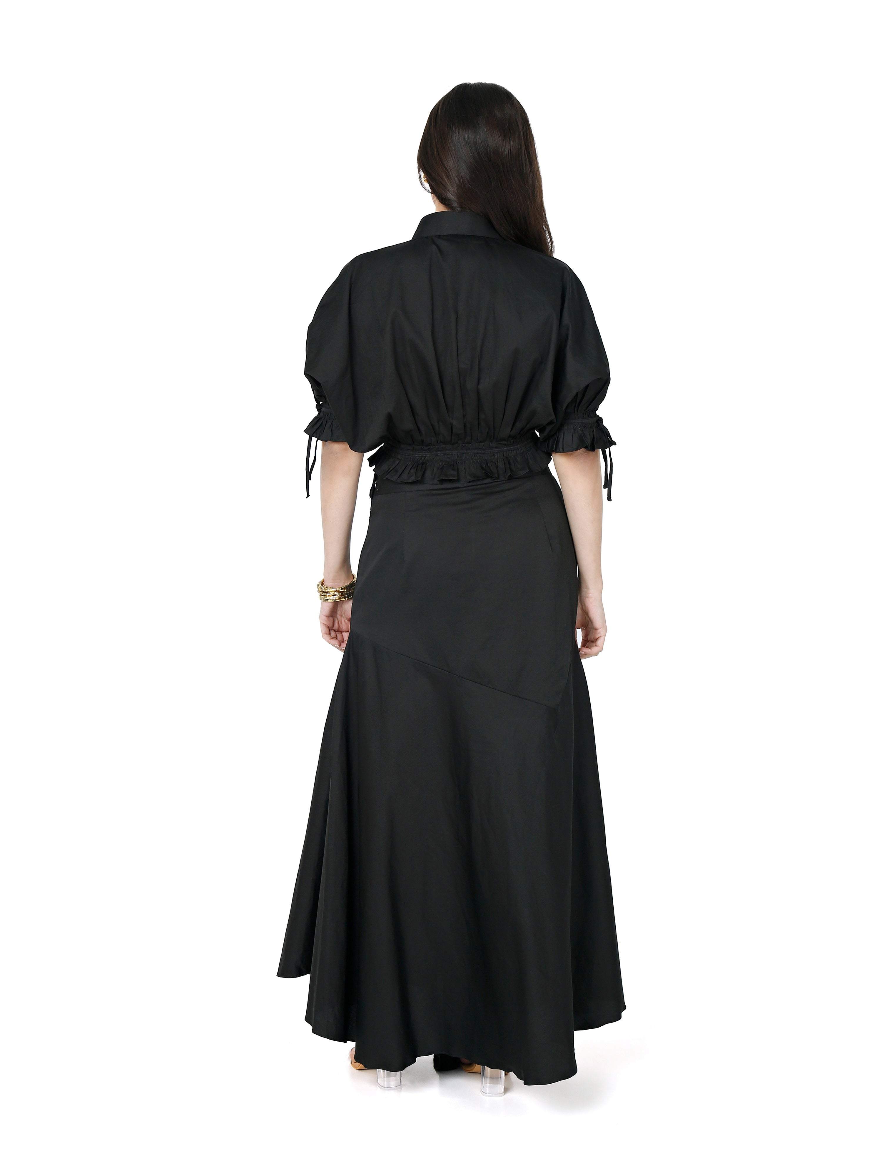 Skirt and crop shirt dress