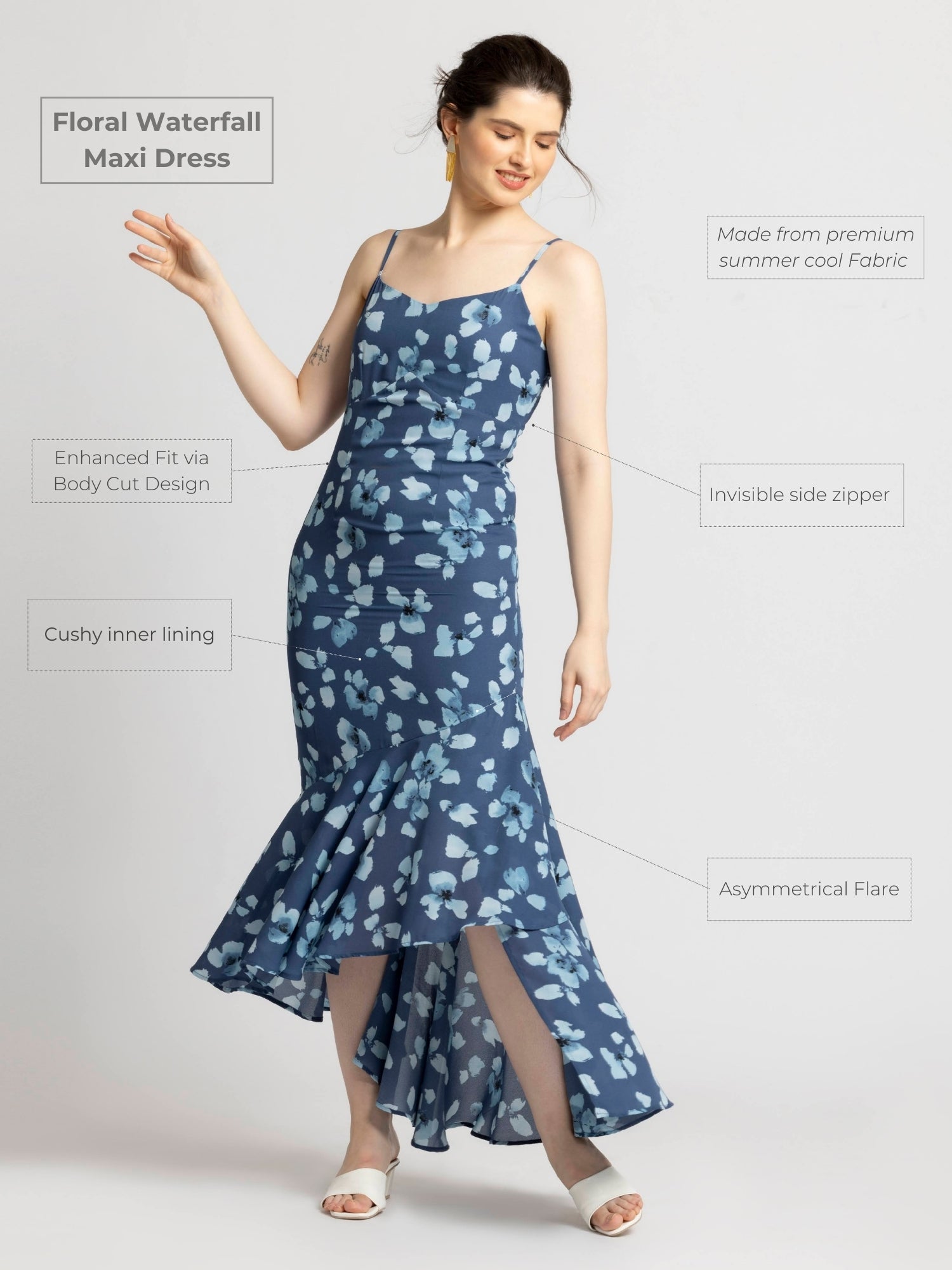 Floral Waterfall Maxi Dress