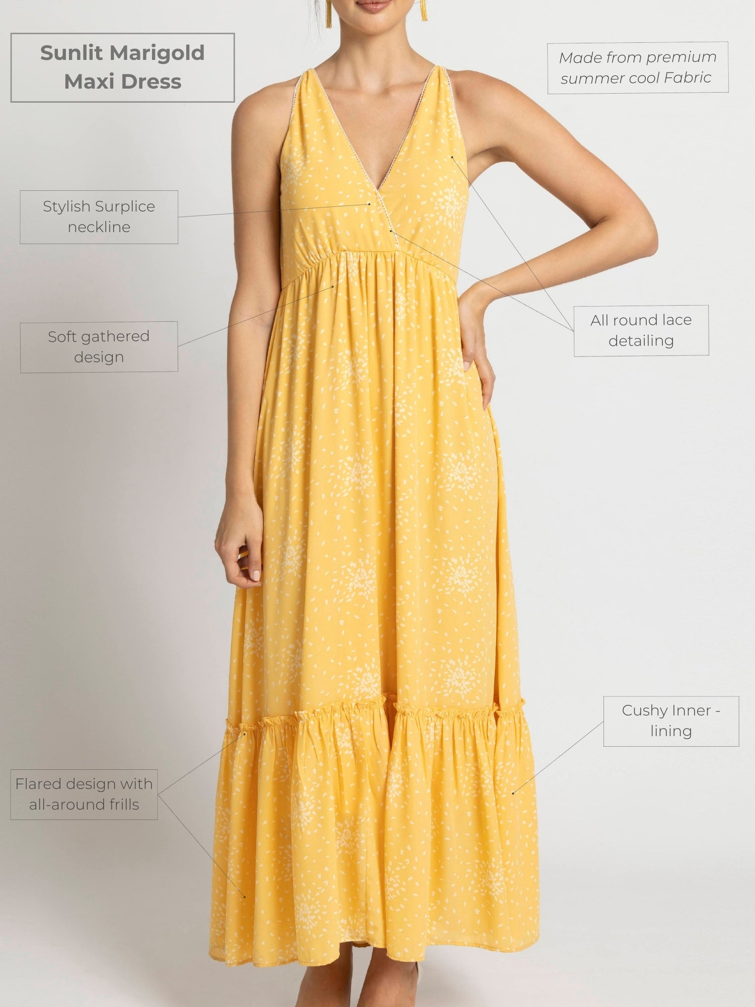 Sunlit Marigold Maxi Dress