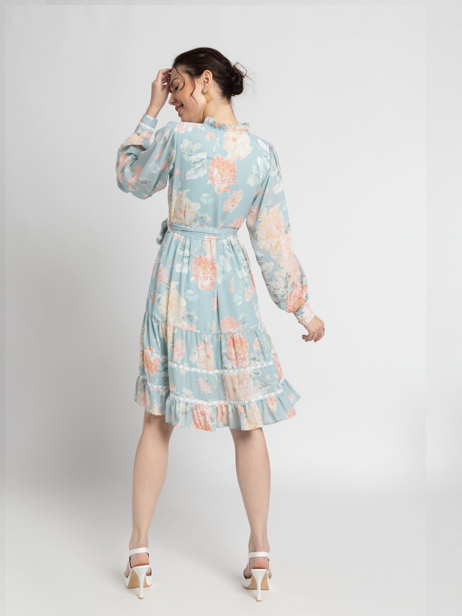 Frost Blue Knot Mini Dress