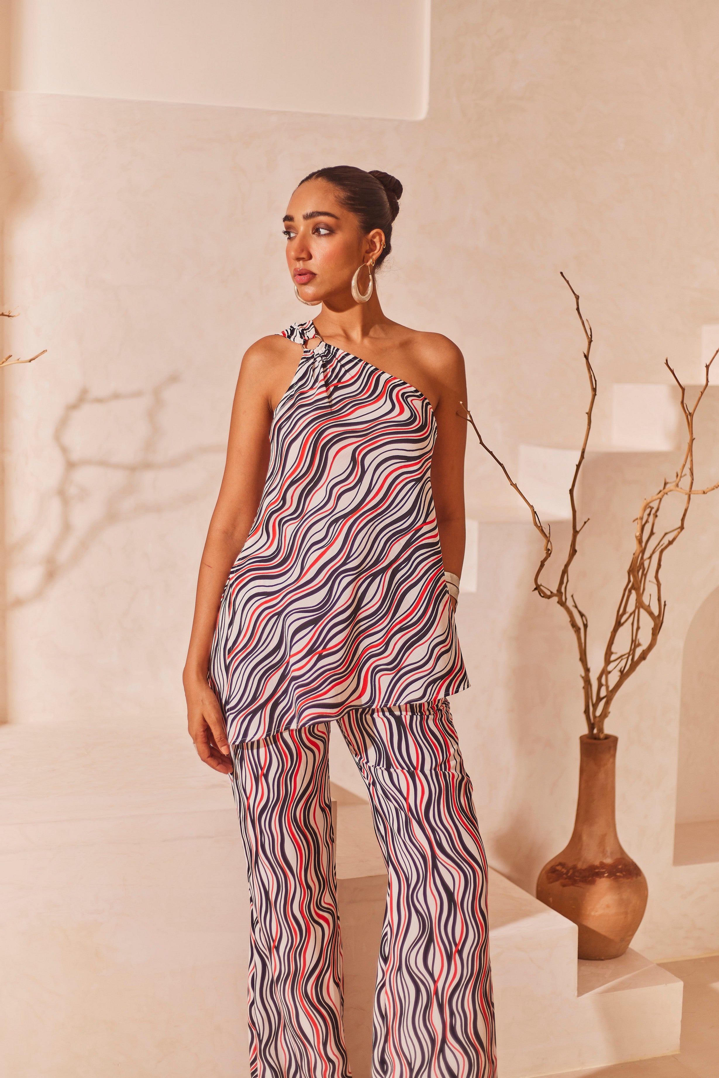 Printed Flared Pants with Pockets