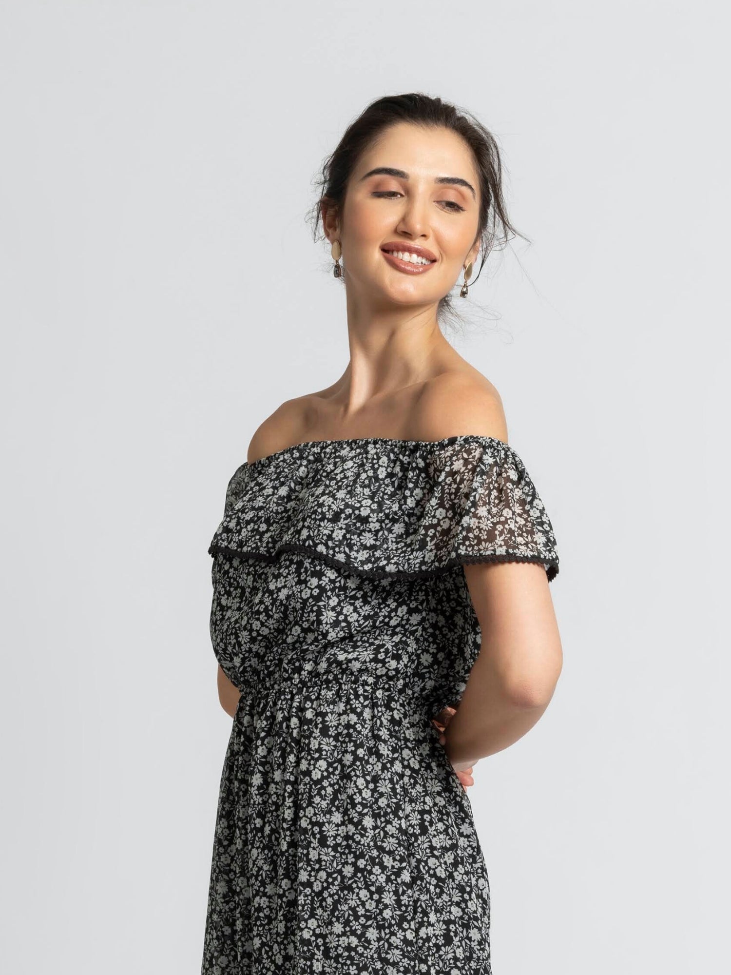 Moonlit Romance Off Shoulder Dress