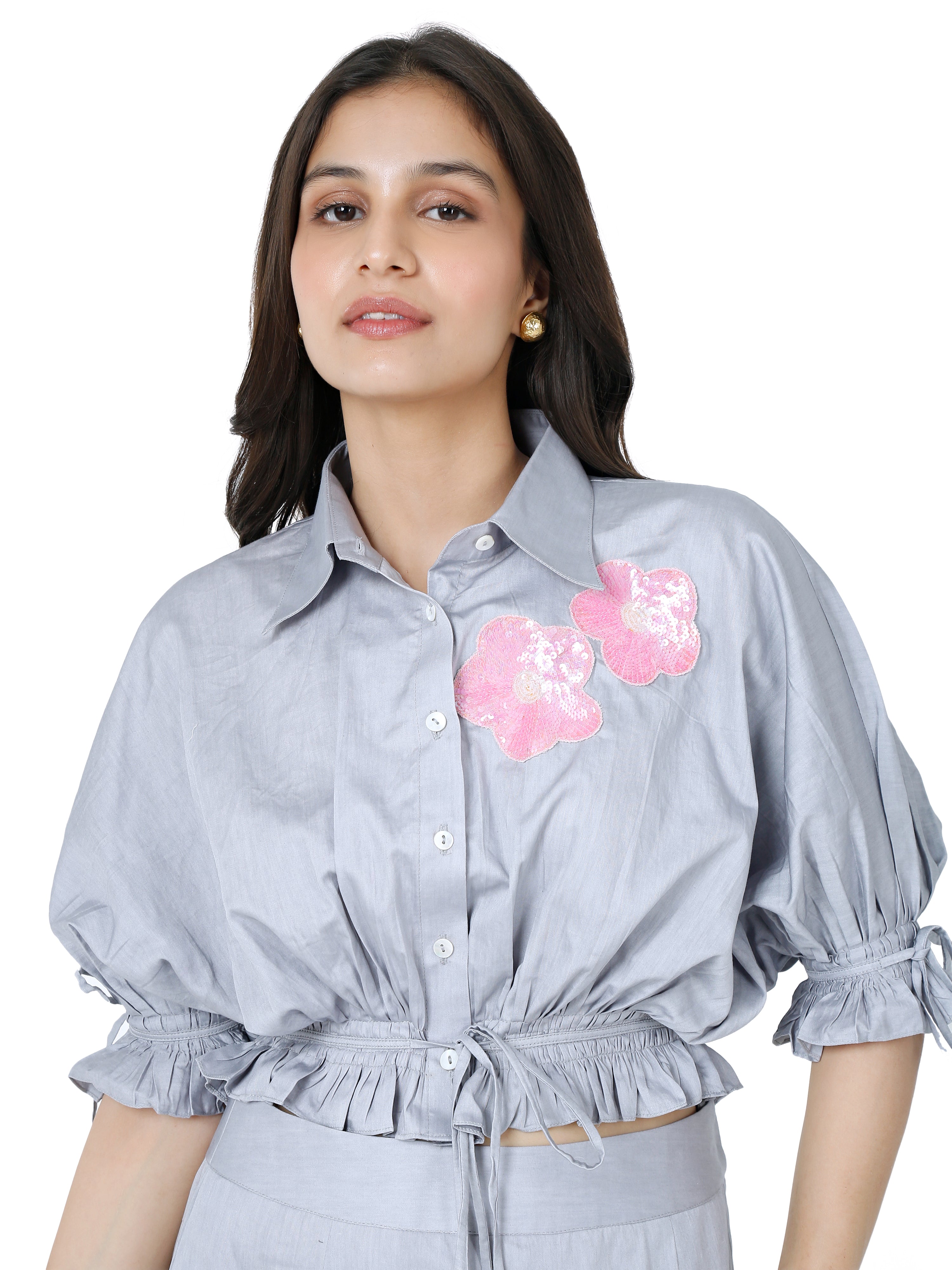 Skirt and crop shirt dress