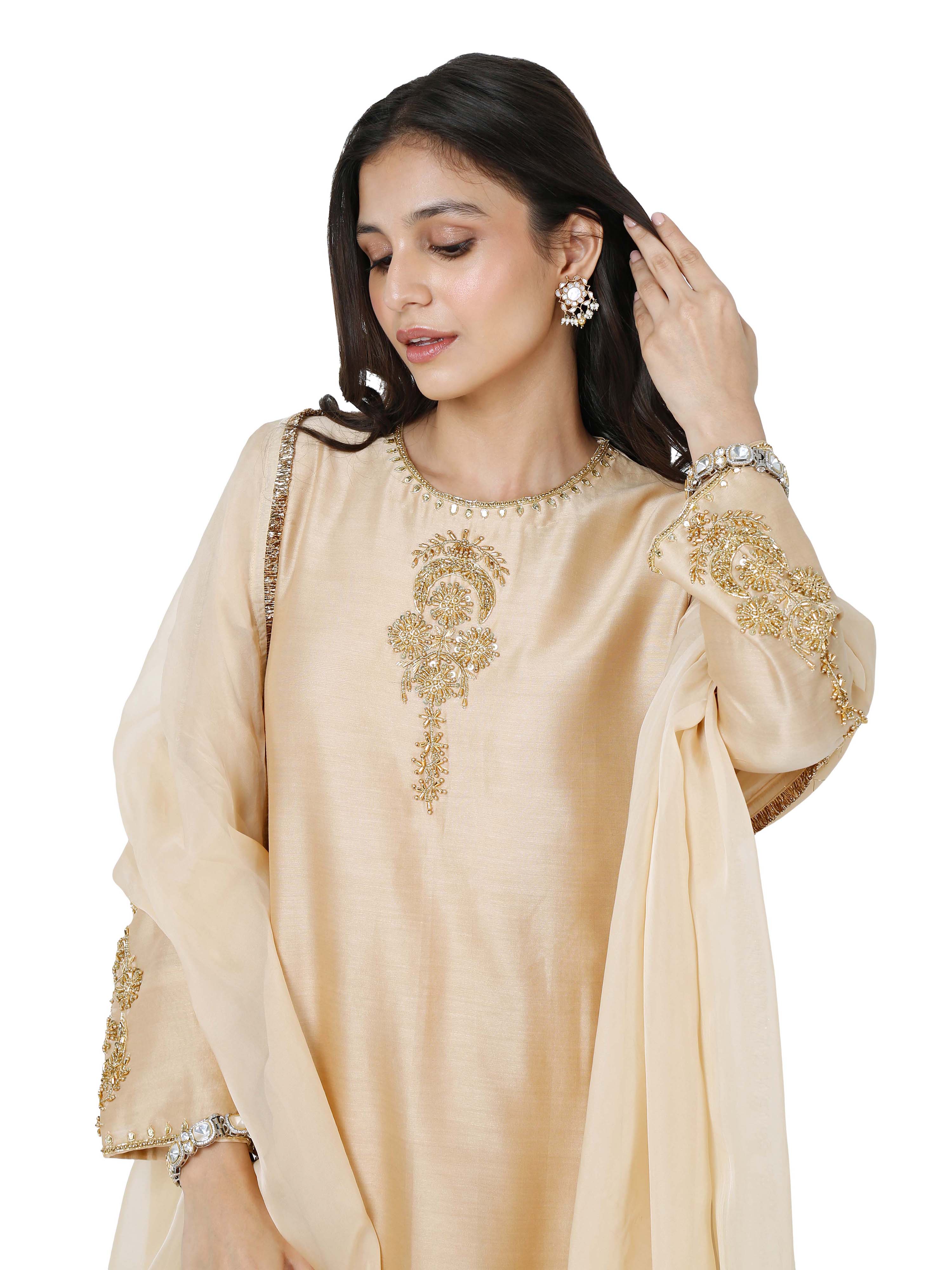 Gold stright kurta