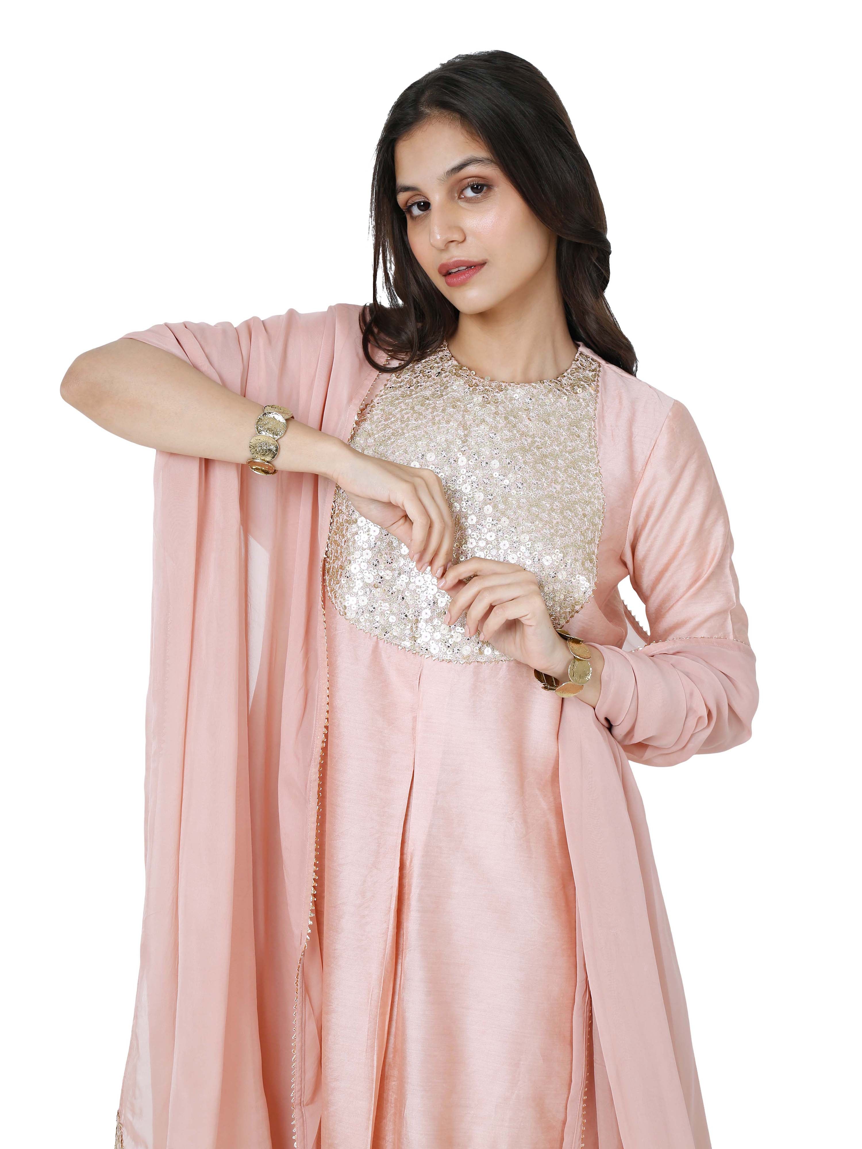 Pink Straight Kurta Set