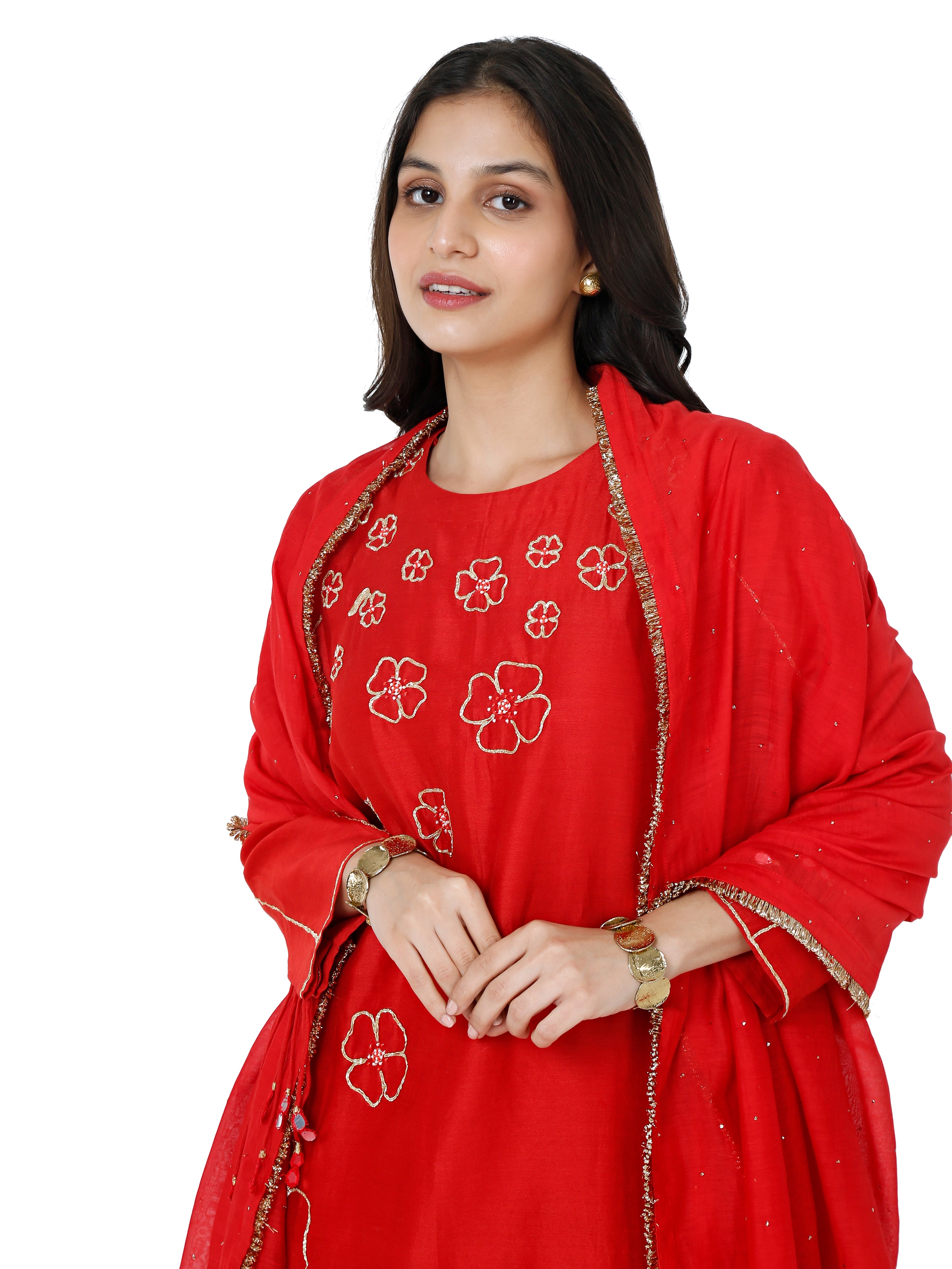 Red stright kurta