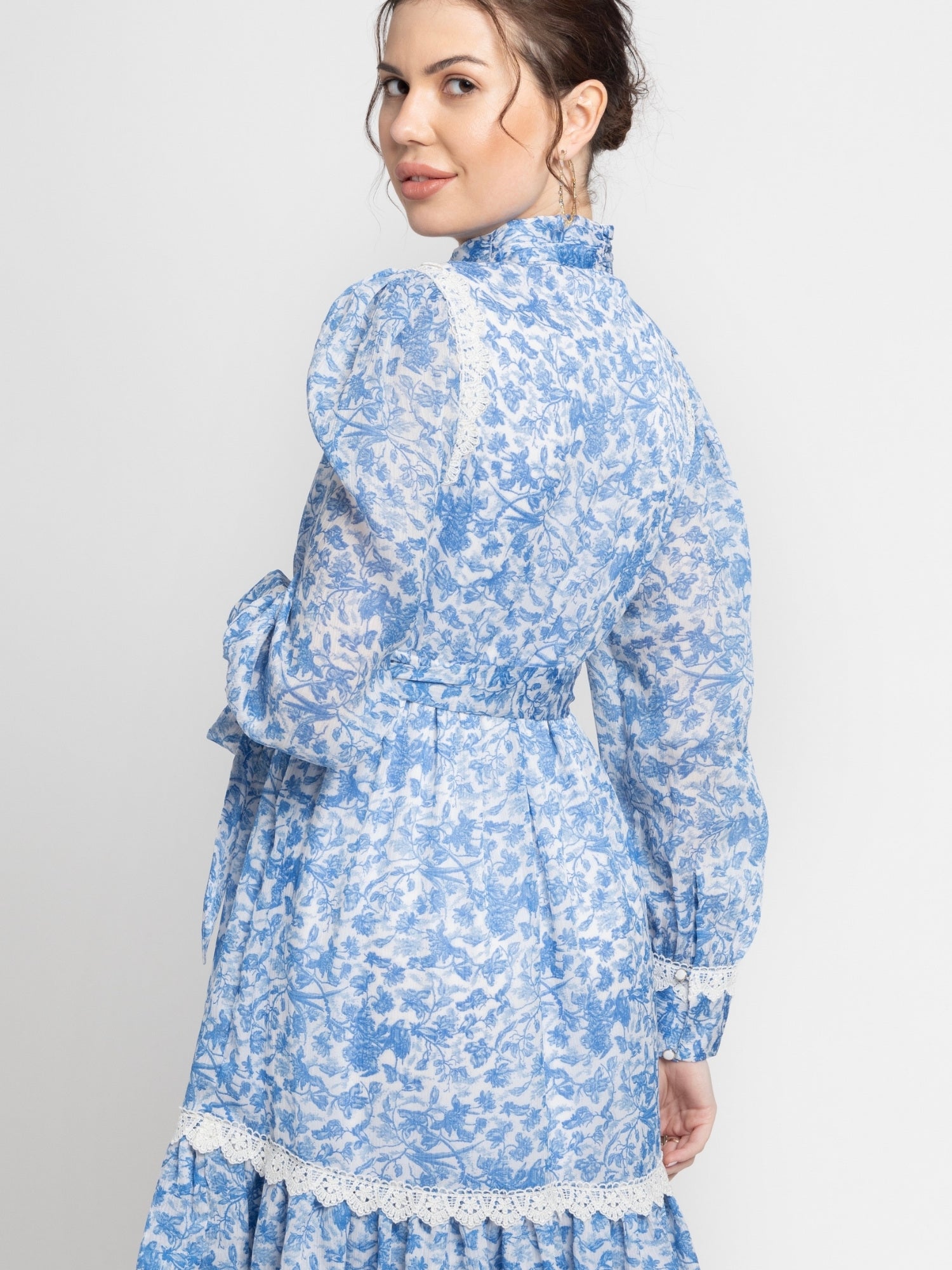 Misty Floral Mandarin Mini Dress