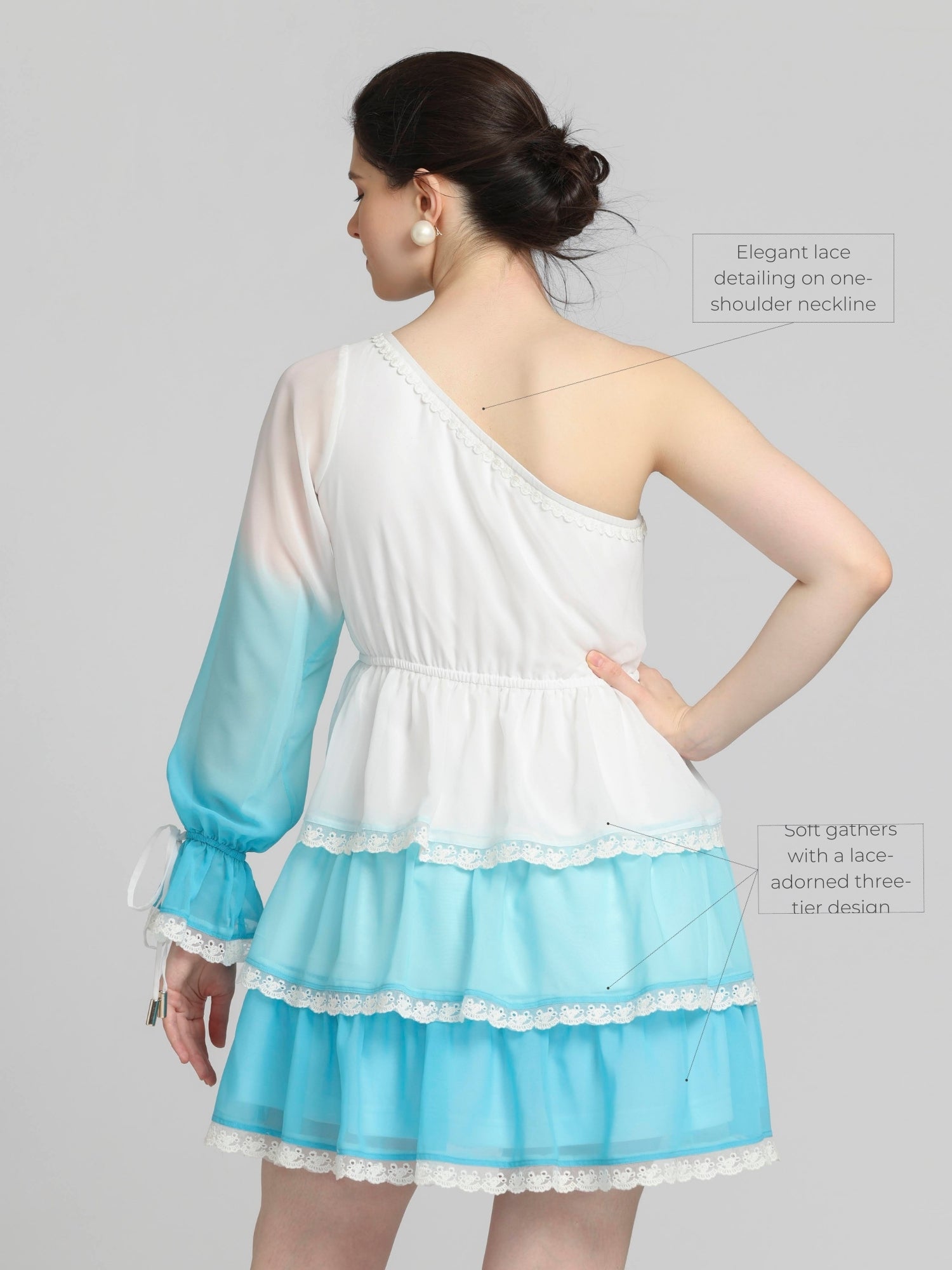 Whispering Blue Ombre Mini Dress