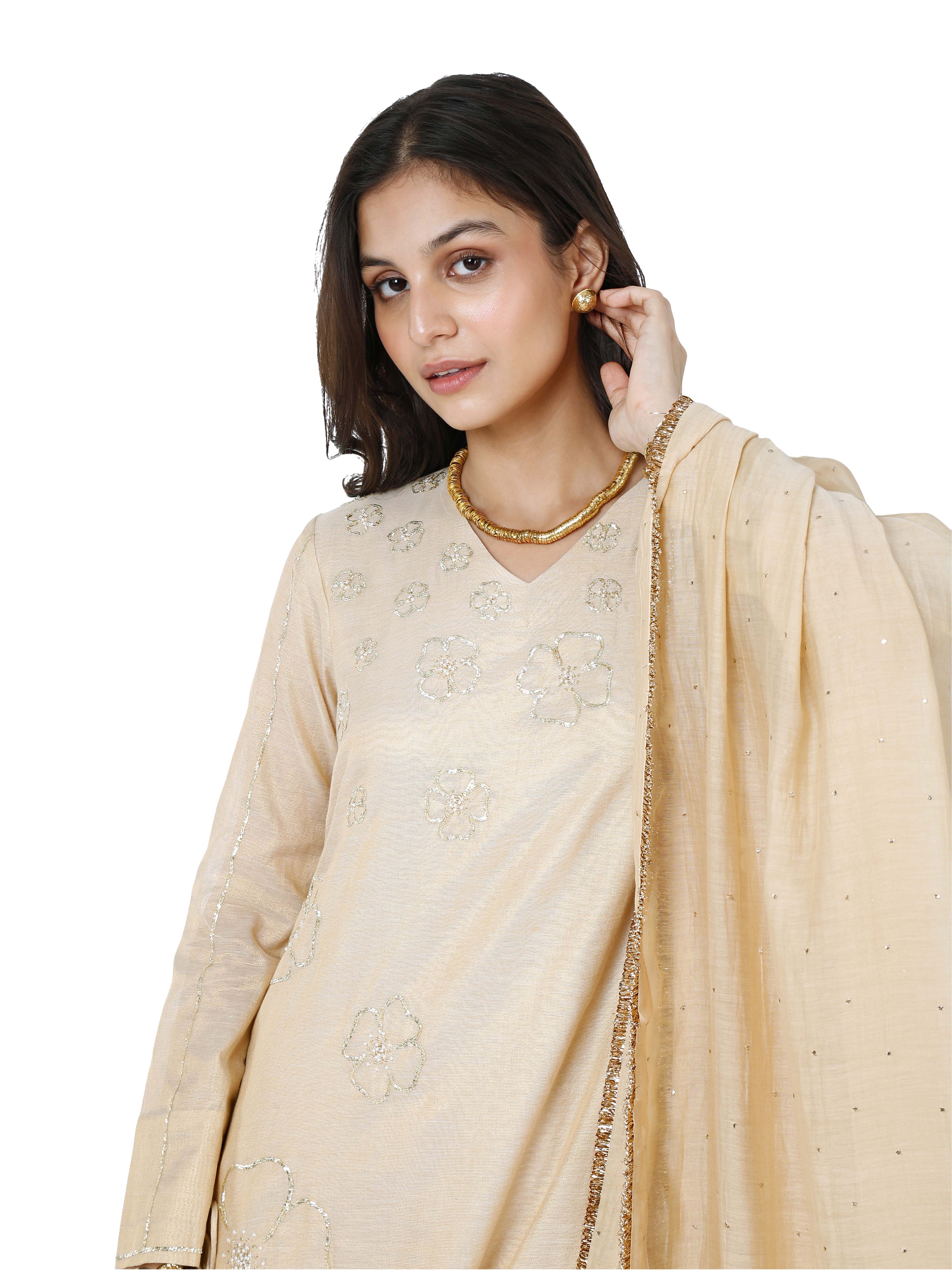 Gold Straight Kurta Set