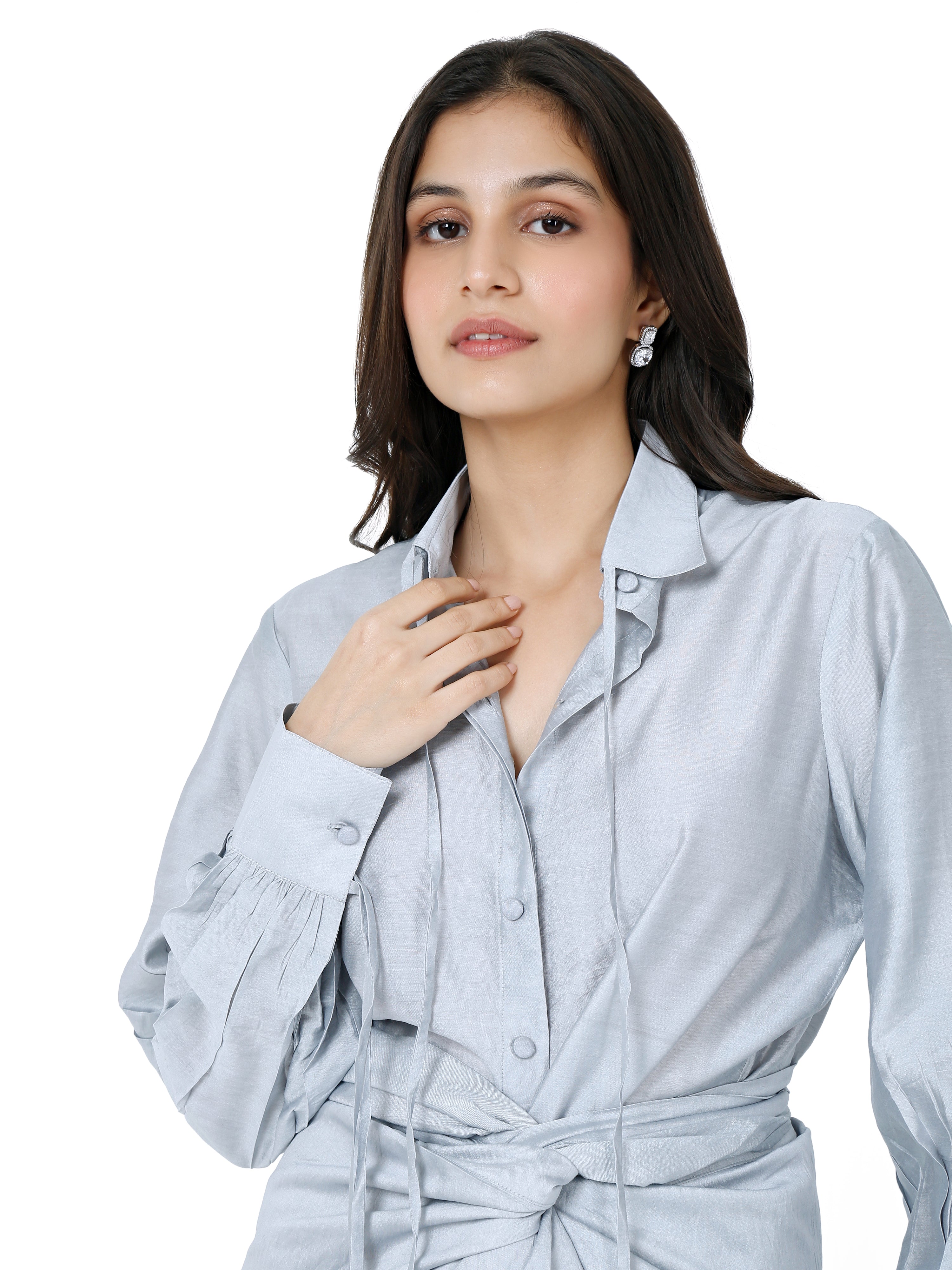 Selfdrape skirt with shirt