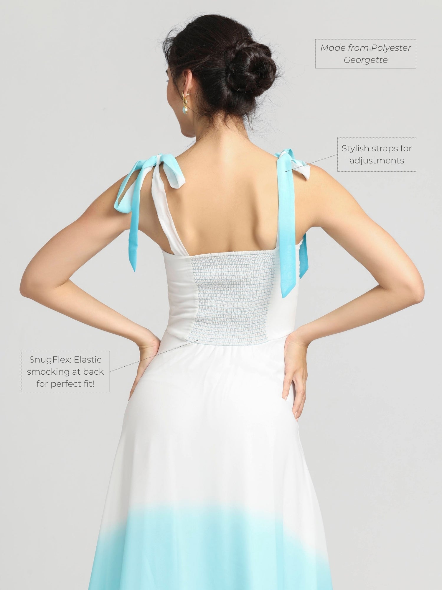 Whispering Blue Ombre Midi Dress