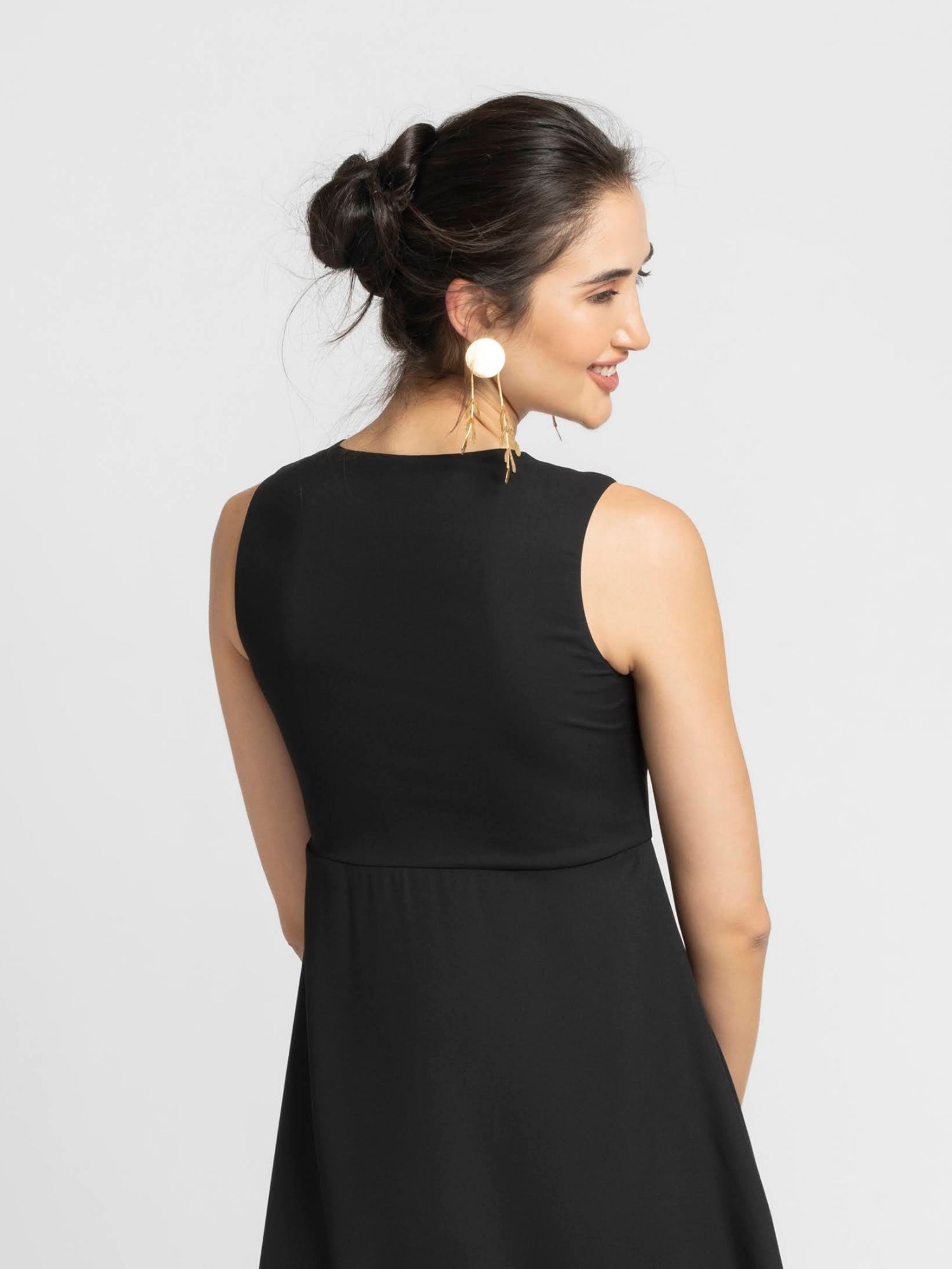 Noir Allure Midi Dress