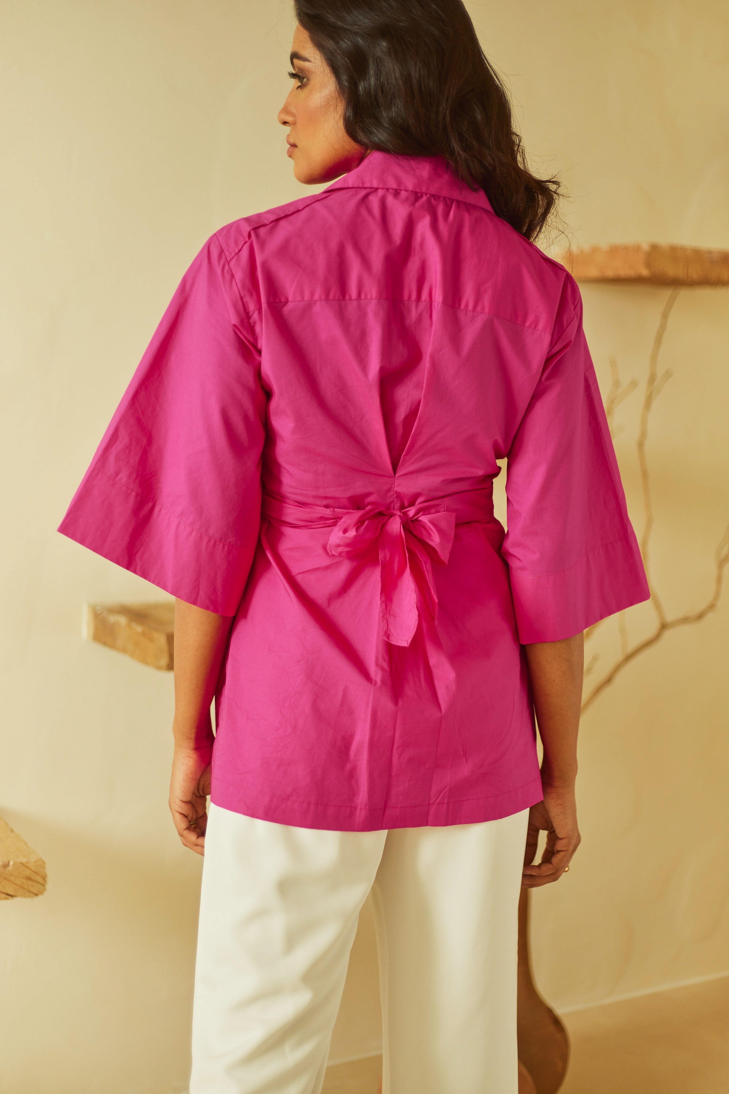 Pretty in Pink Wrap Shirt