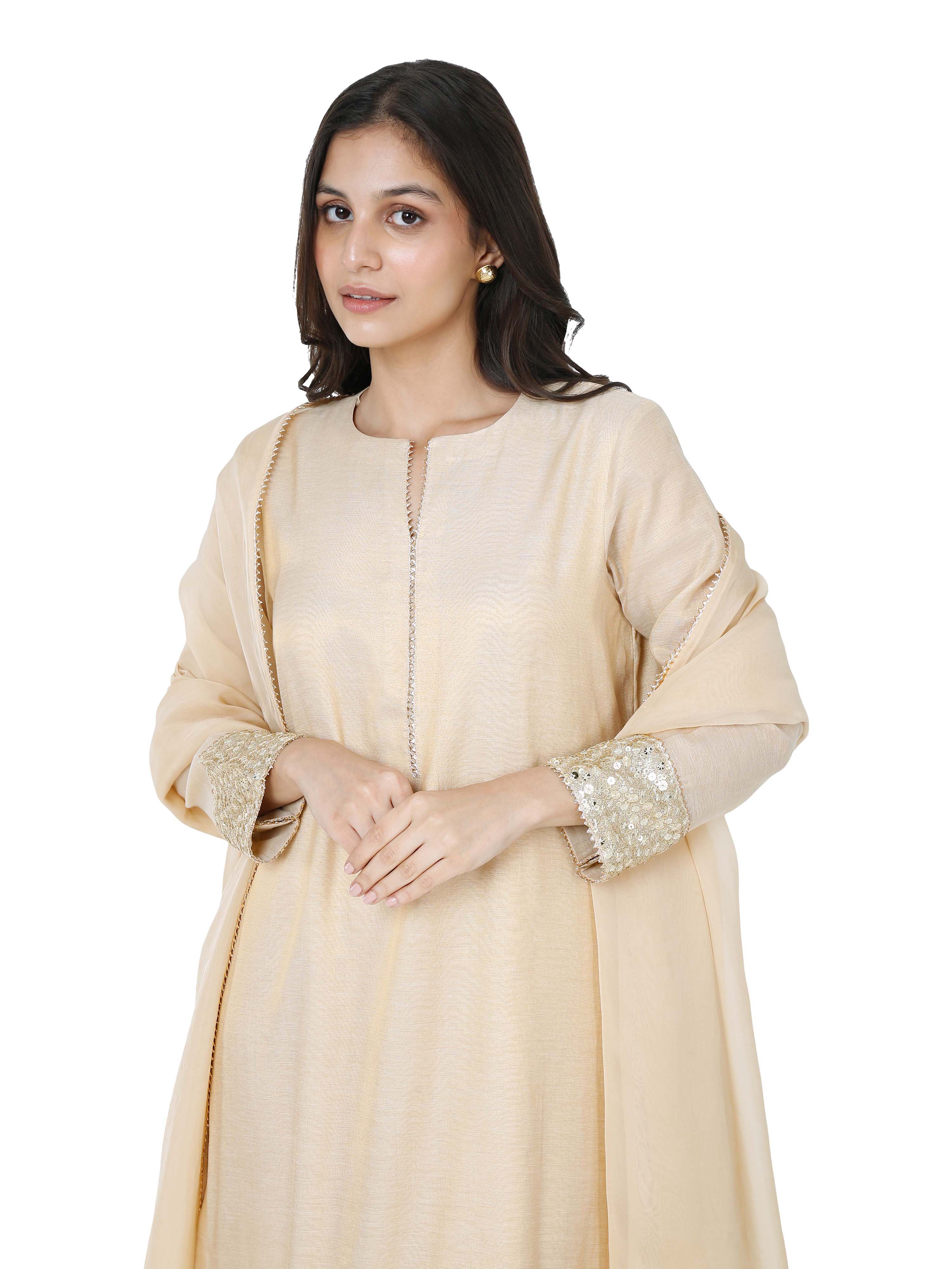 Gold stright kurta