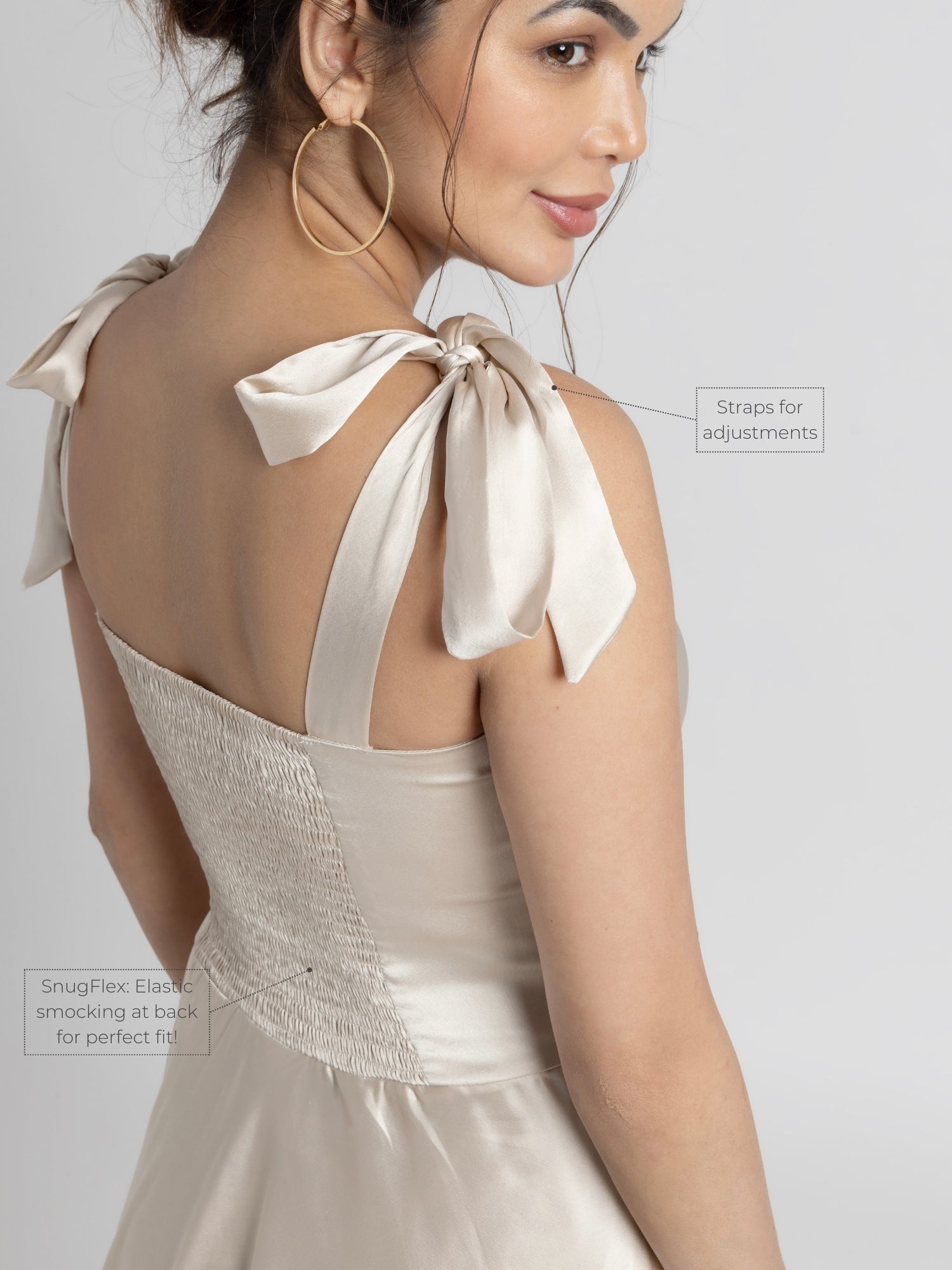 Creamy Sweetheart Midi Dress