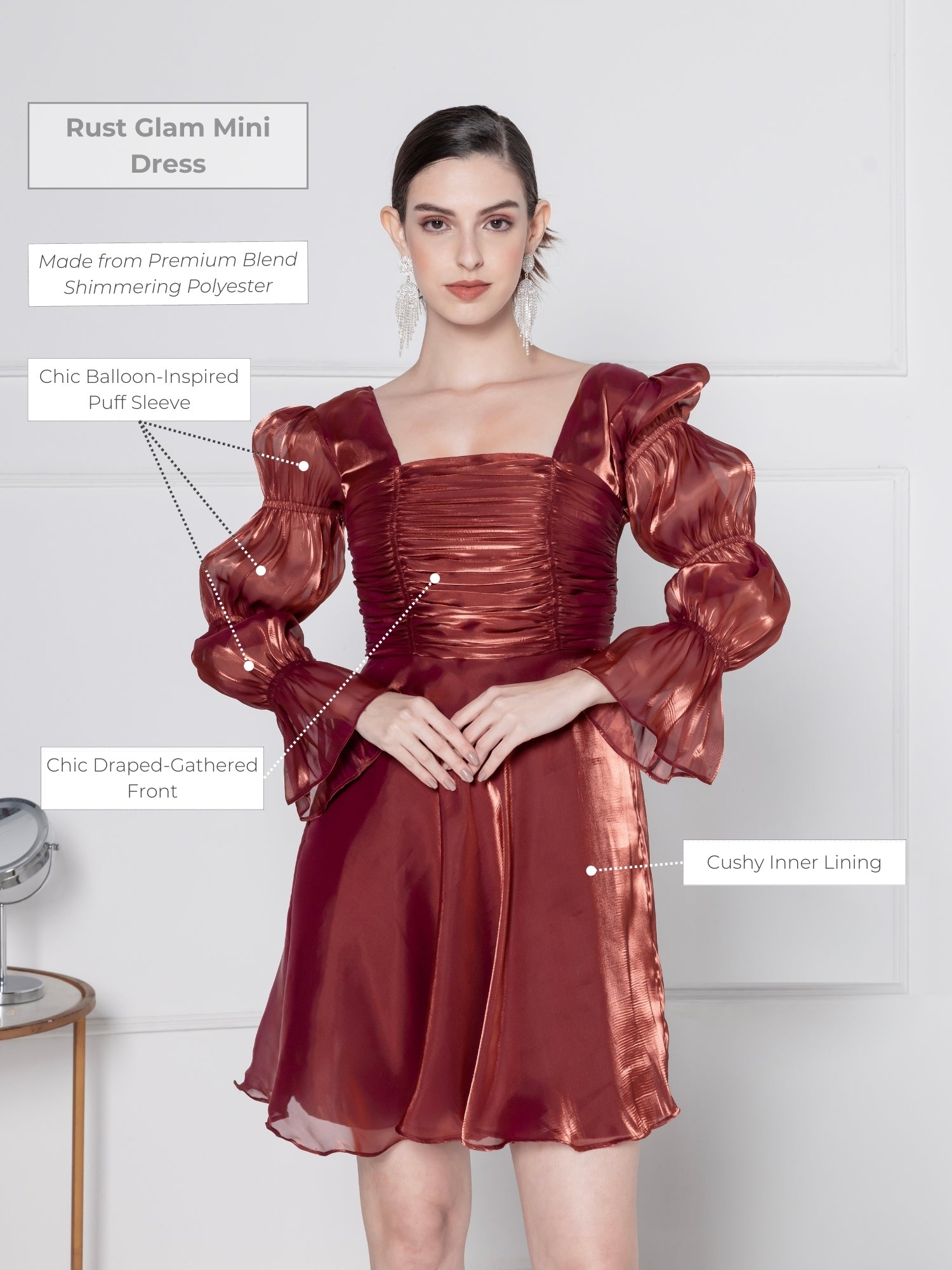 Rust Glam Mini Dress