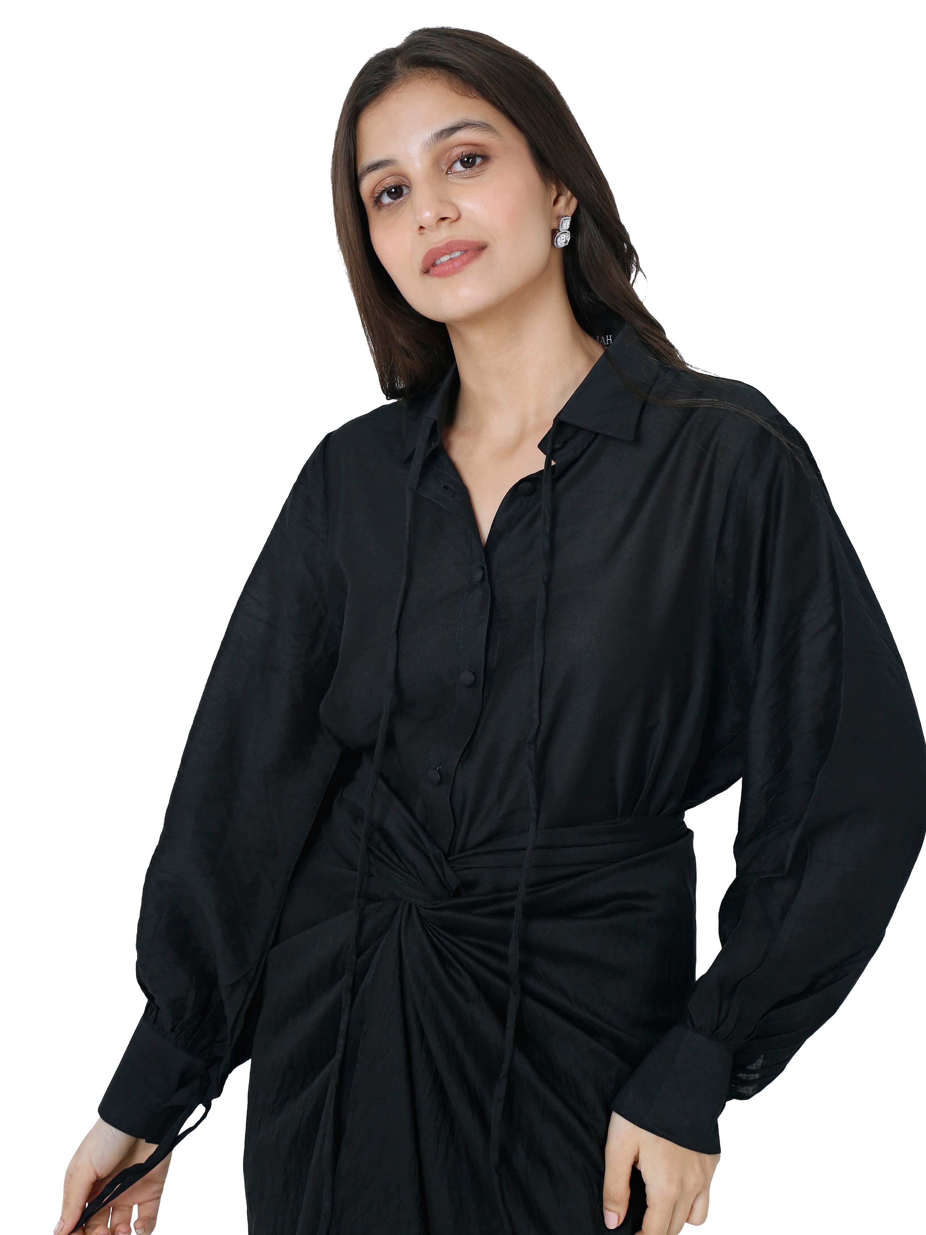 Selfdrape skirt with shirt