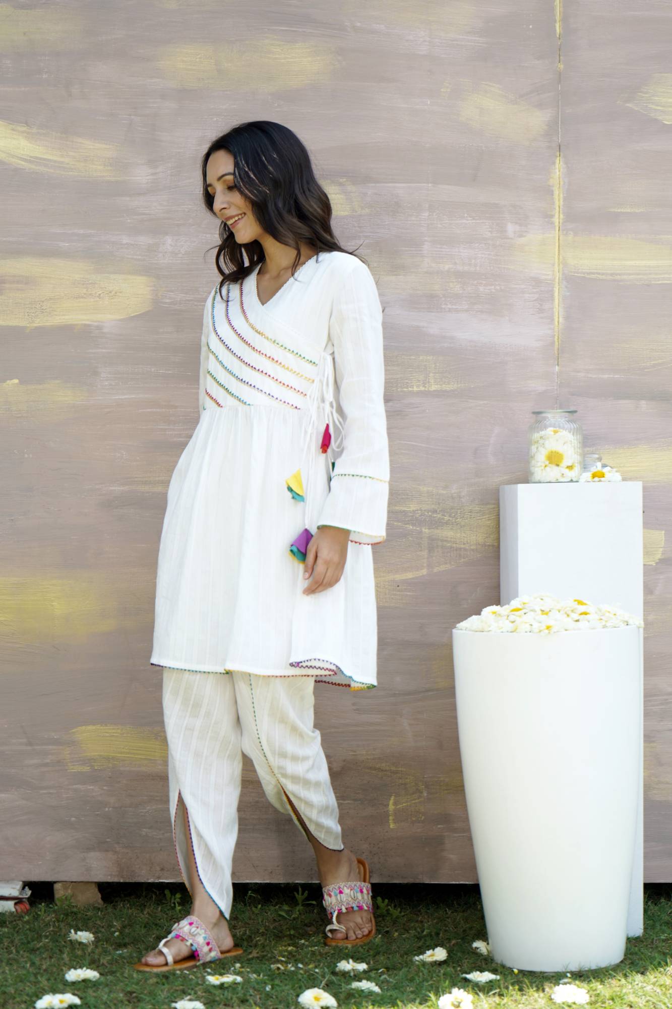 Vibrant Gota Angrakha with Tulip Pants