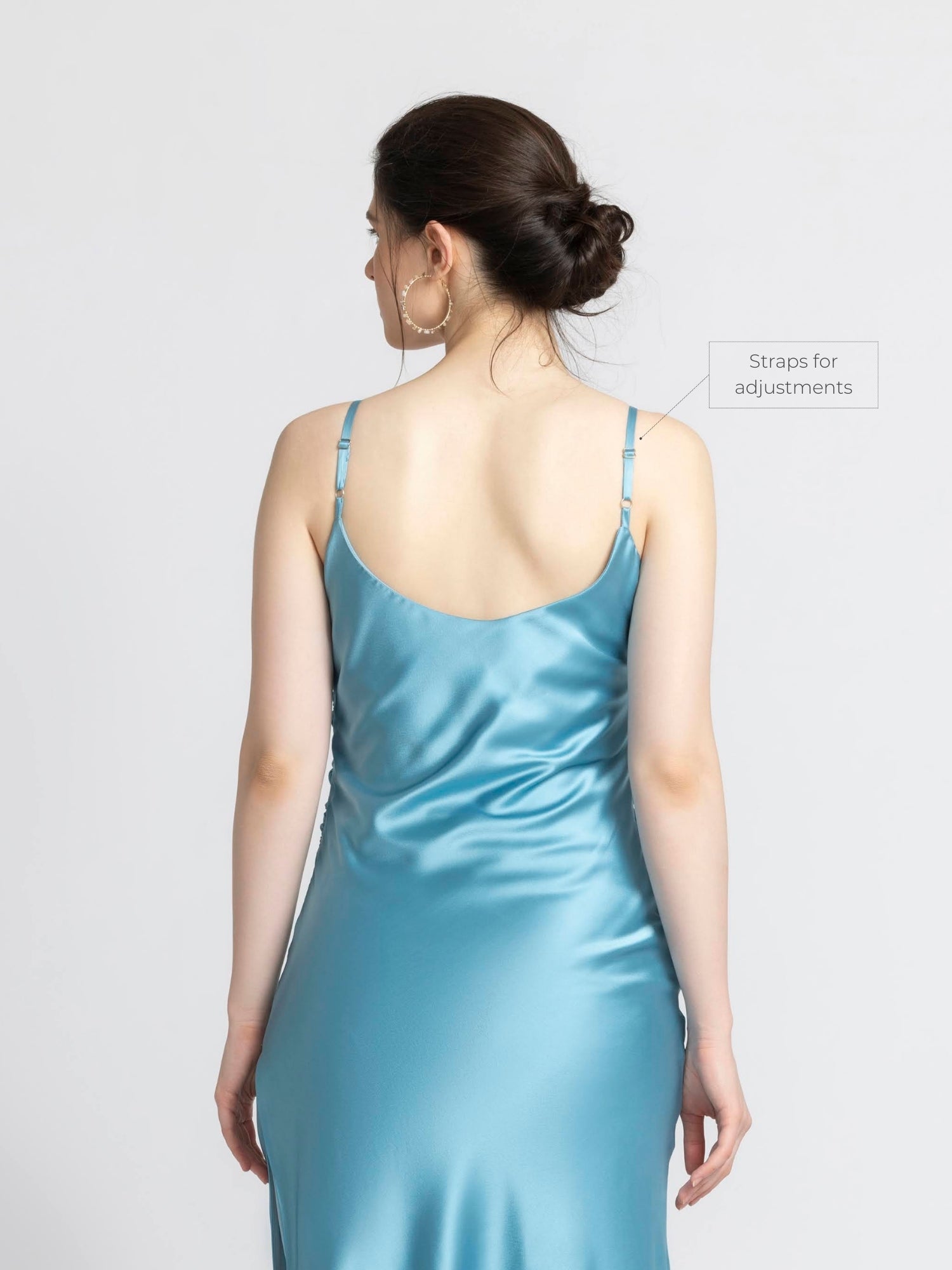Turquoise Blue Cowl Midi Dress