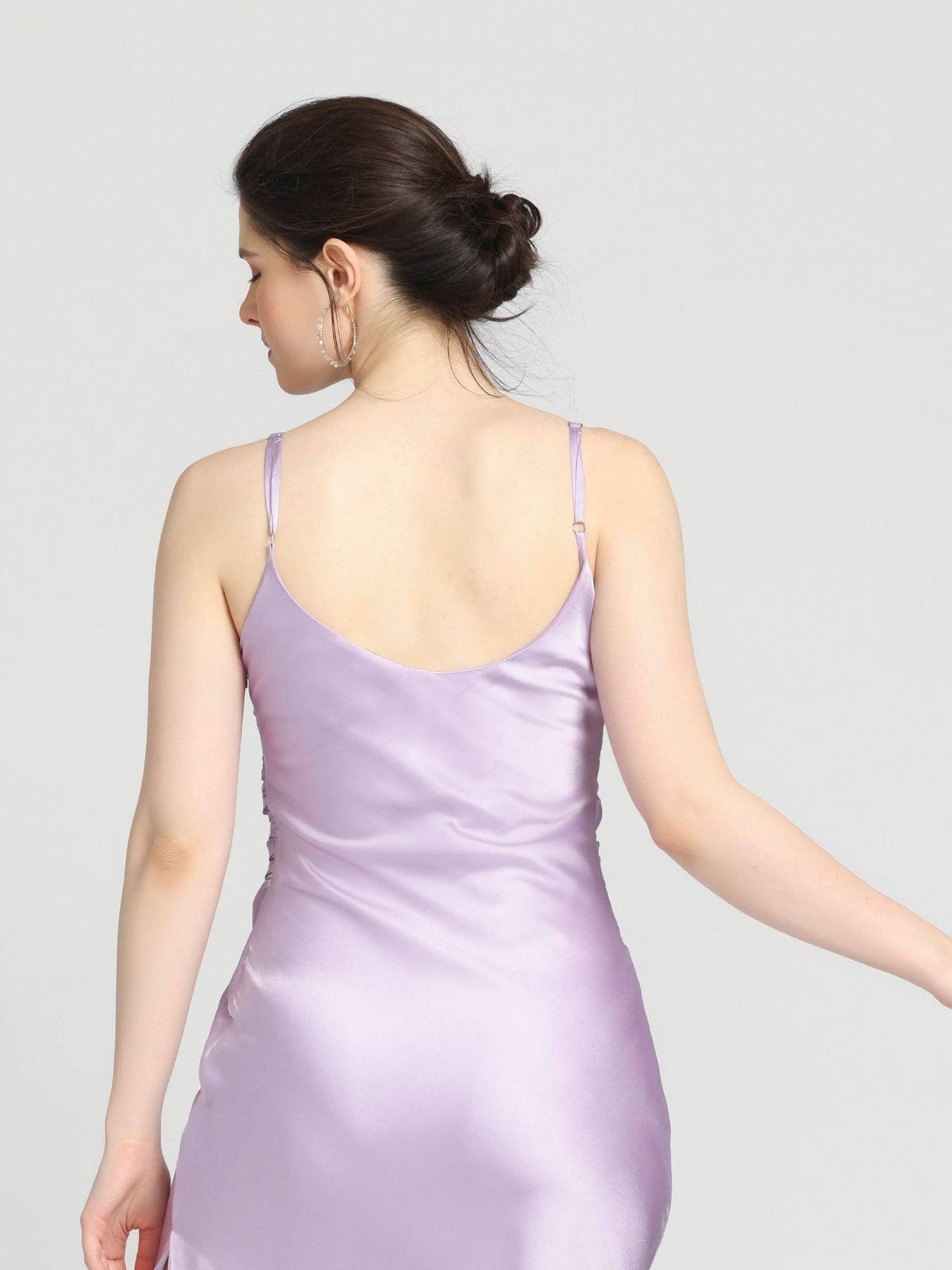 Lavender Elegance Cowl Midi Dress