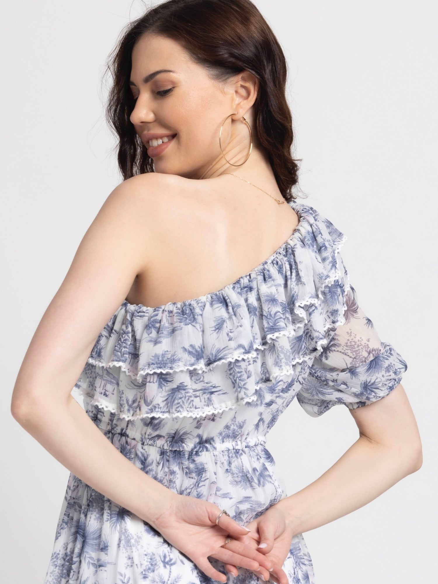 Tropical Breeze Frill Mini Dress