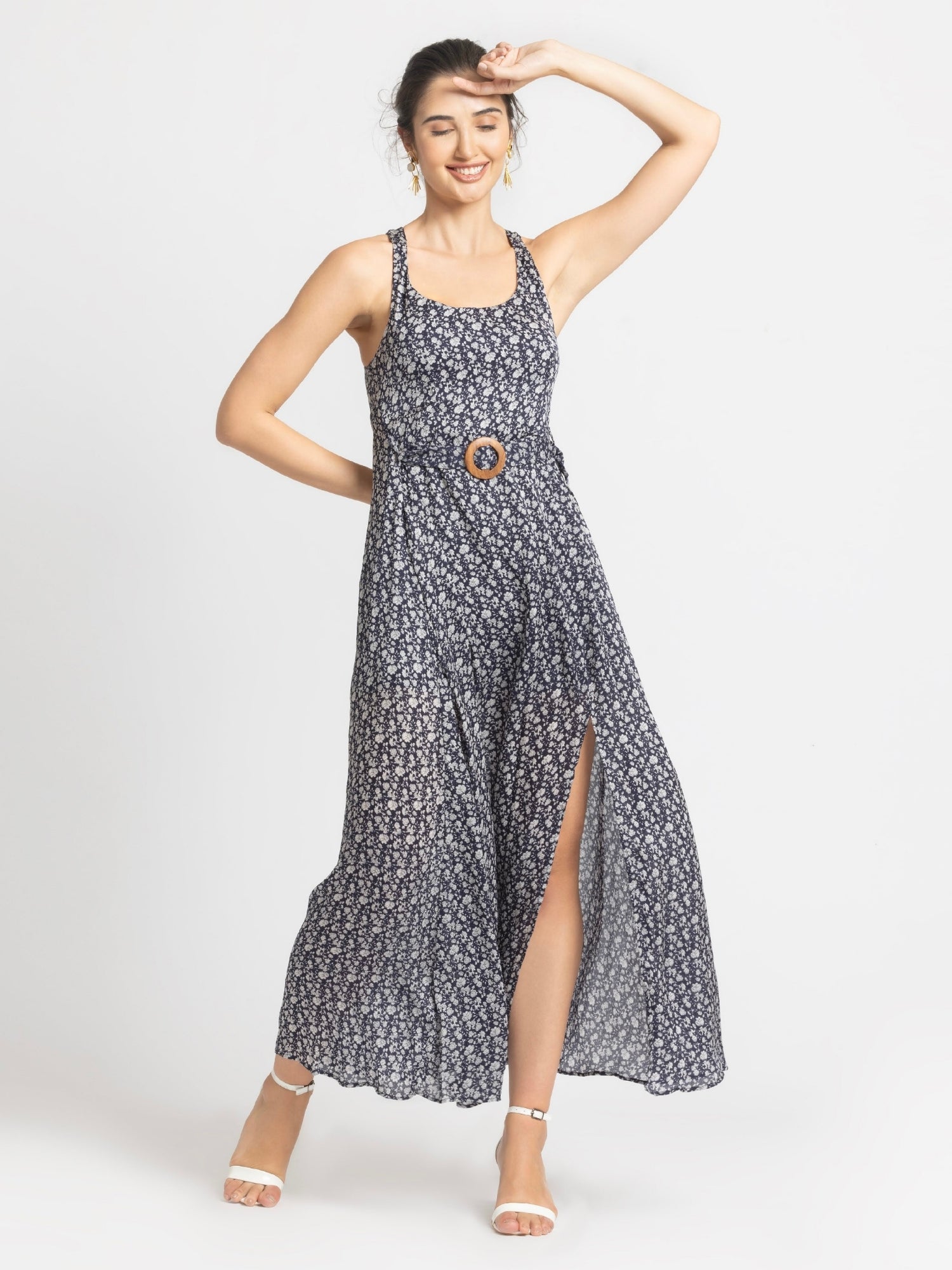Blue Motif Maxi Dress