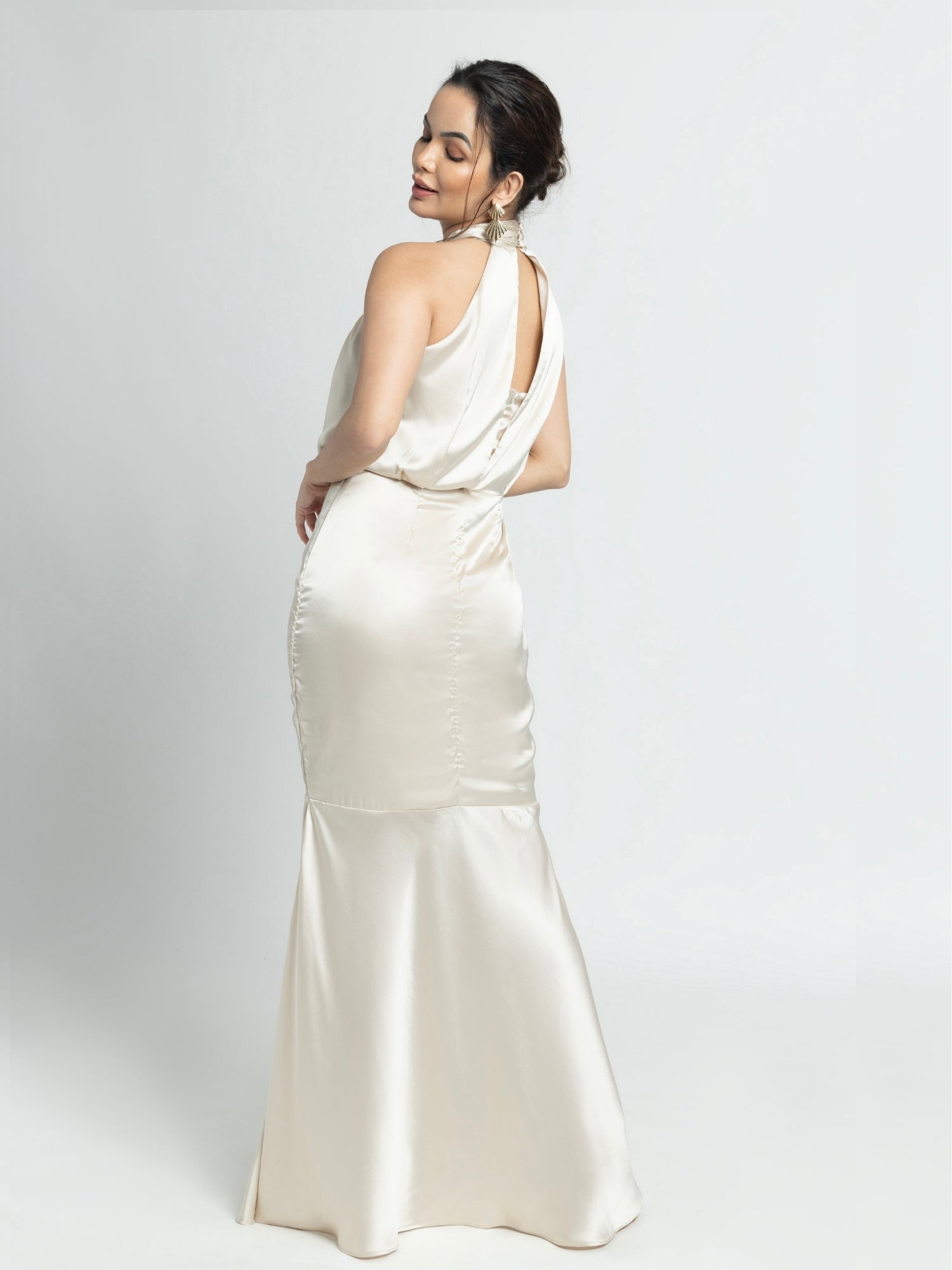 Creamy Halter Maxi Dress