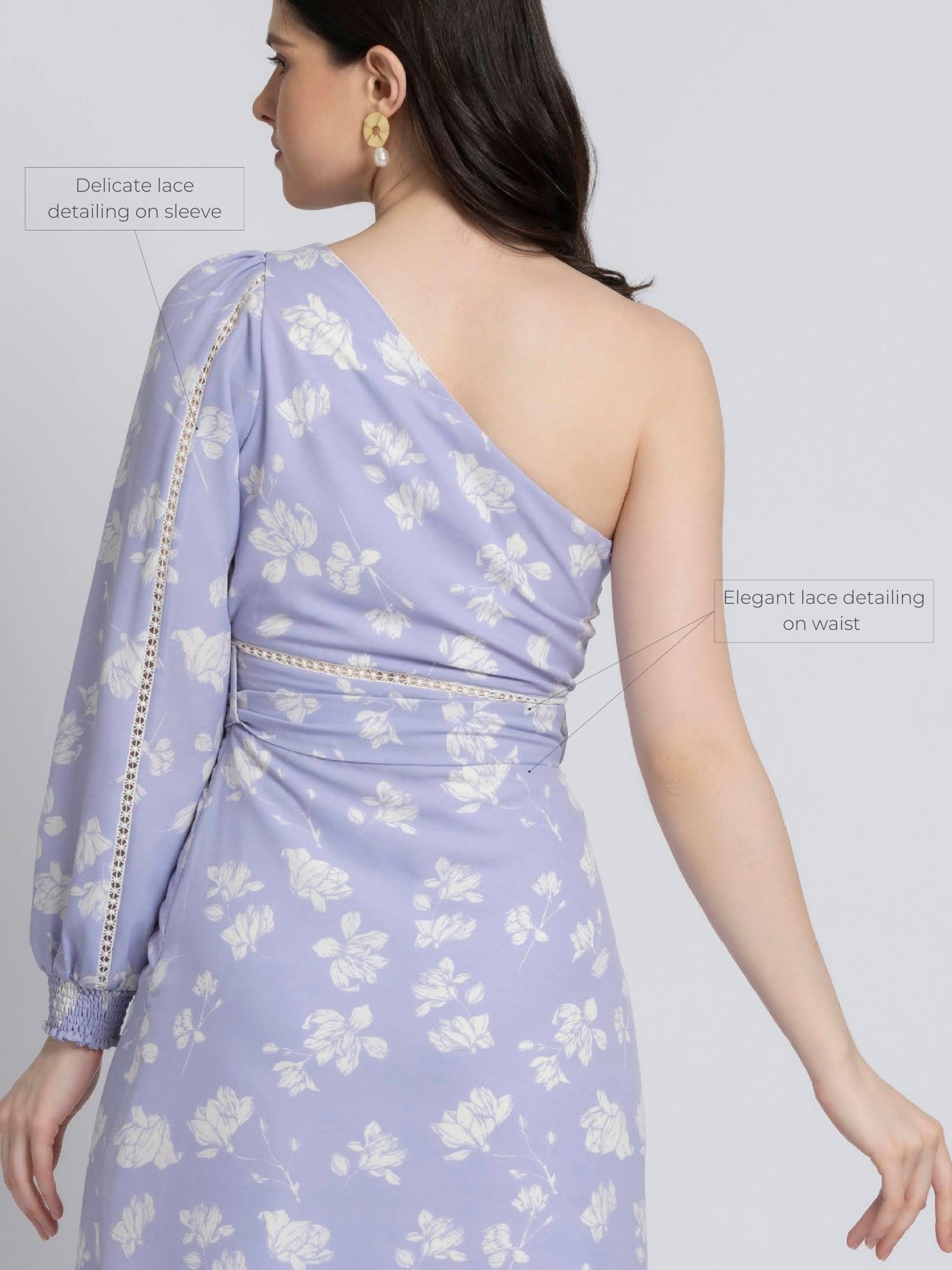 Lavender Blossom Asym Midi Dress