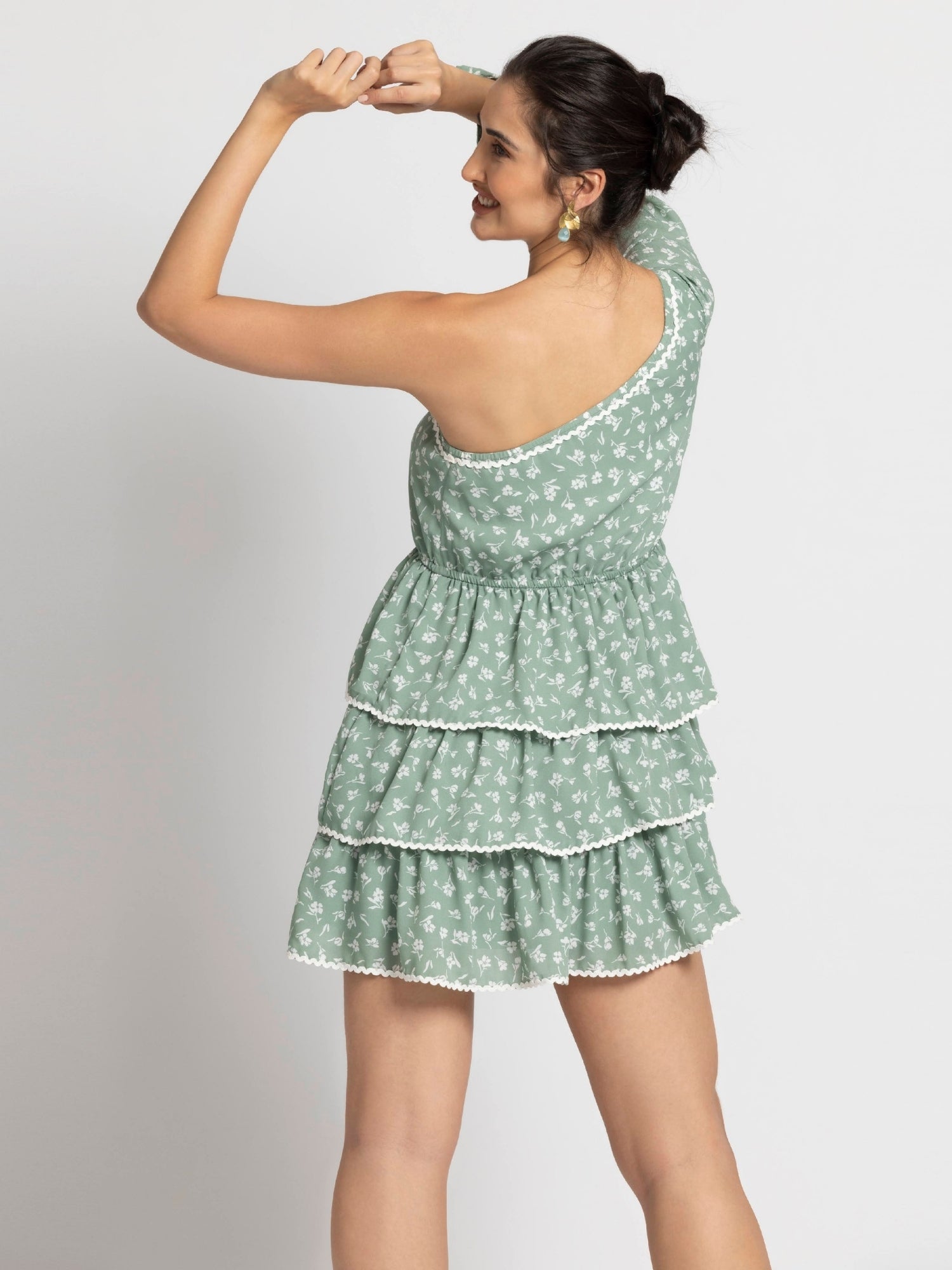 Tranquil Garden Asym Mini Dress