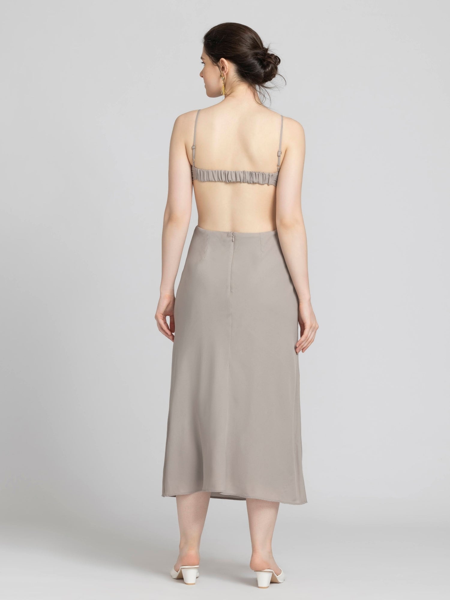 Ethereal Grey Midi Dress