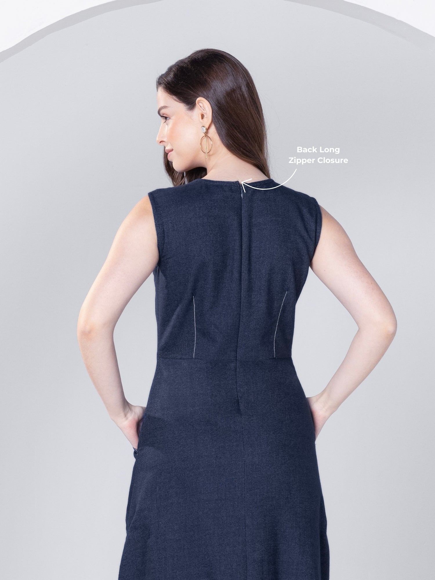 Denim Chic Midi Dress