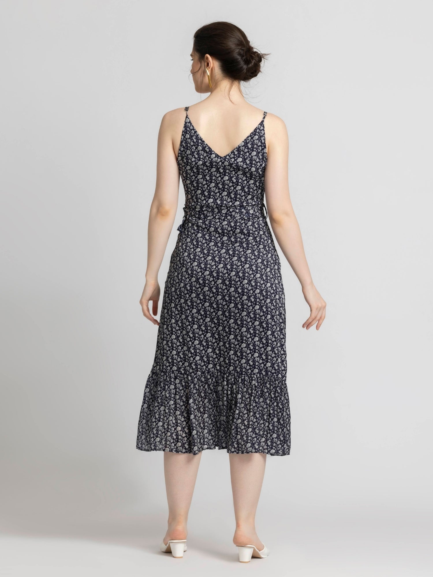 Blue Motif Midi Dress