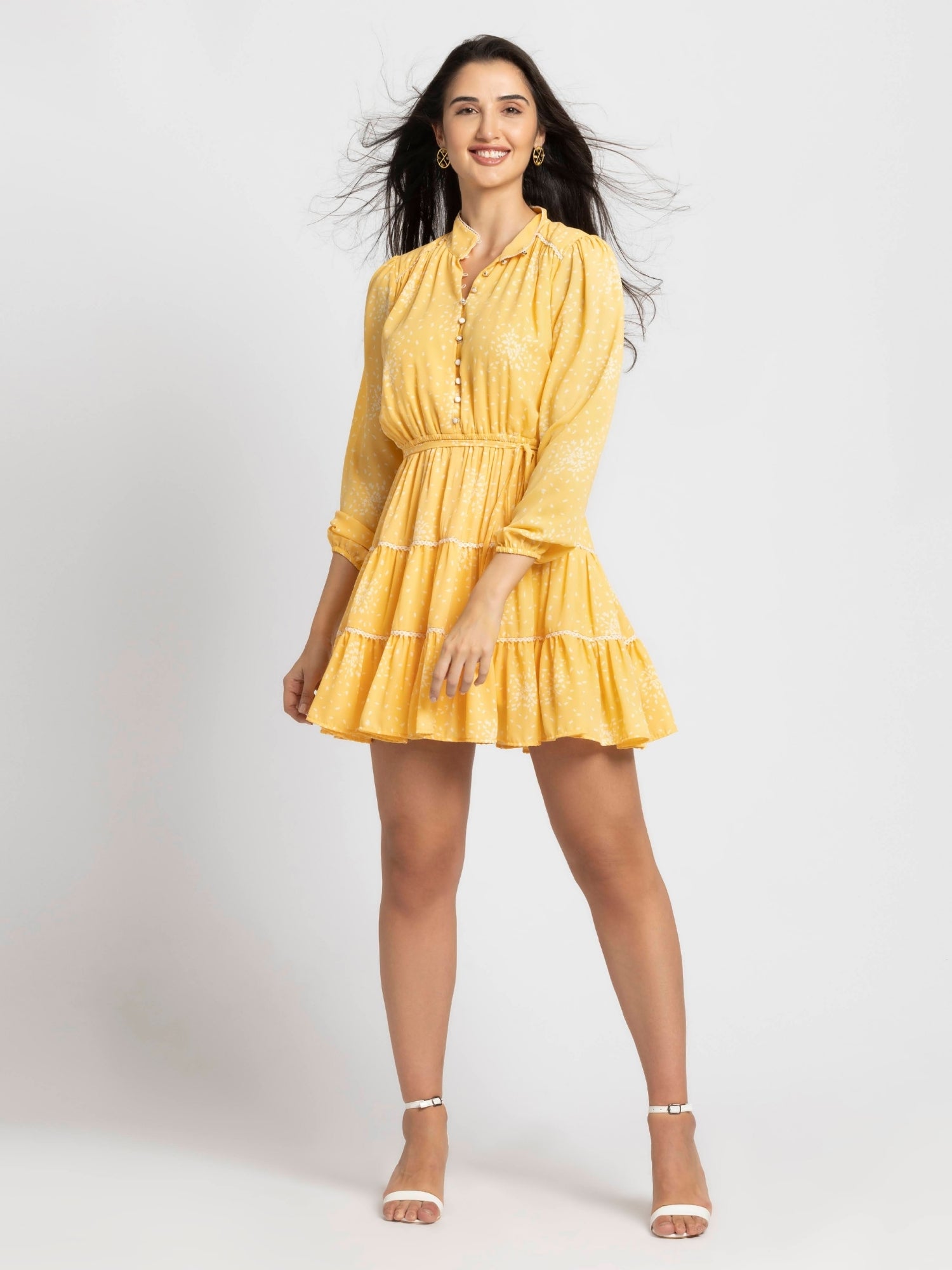 Sunlit Marigold Mini Dress
