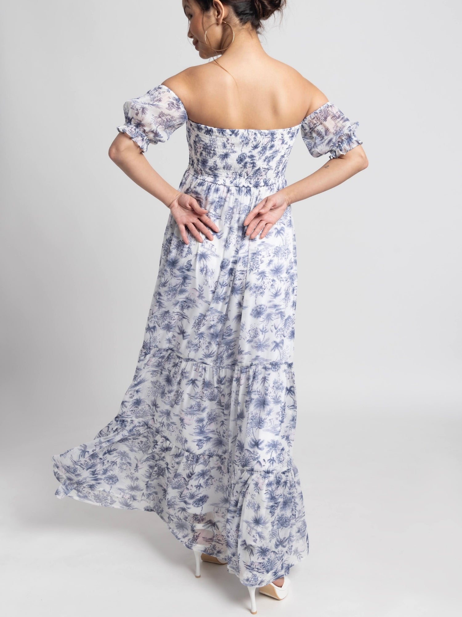 Tropical Breeze Off Shoulder Maxi Dress