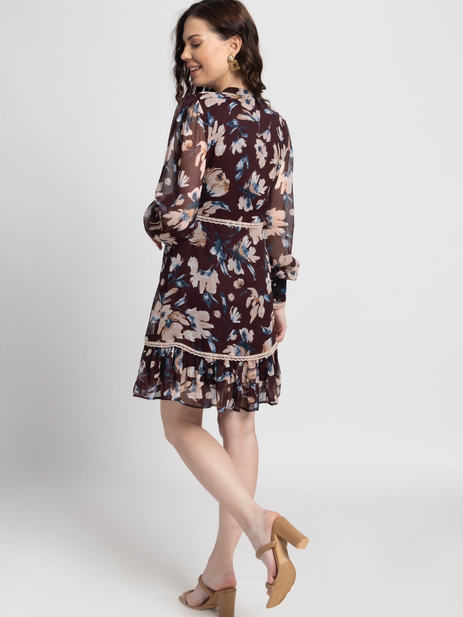 Russet Bloom Mini Dress