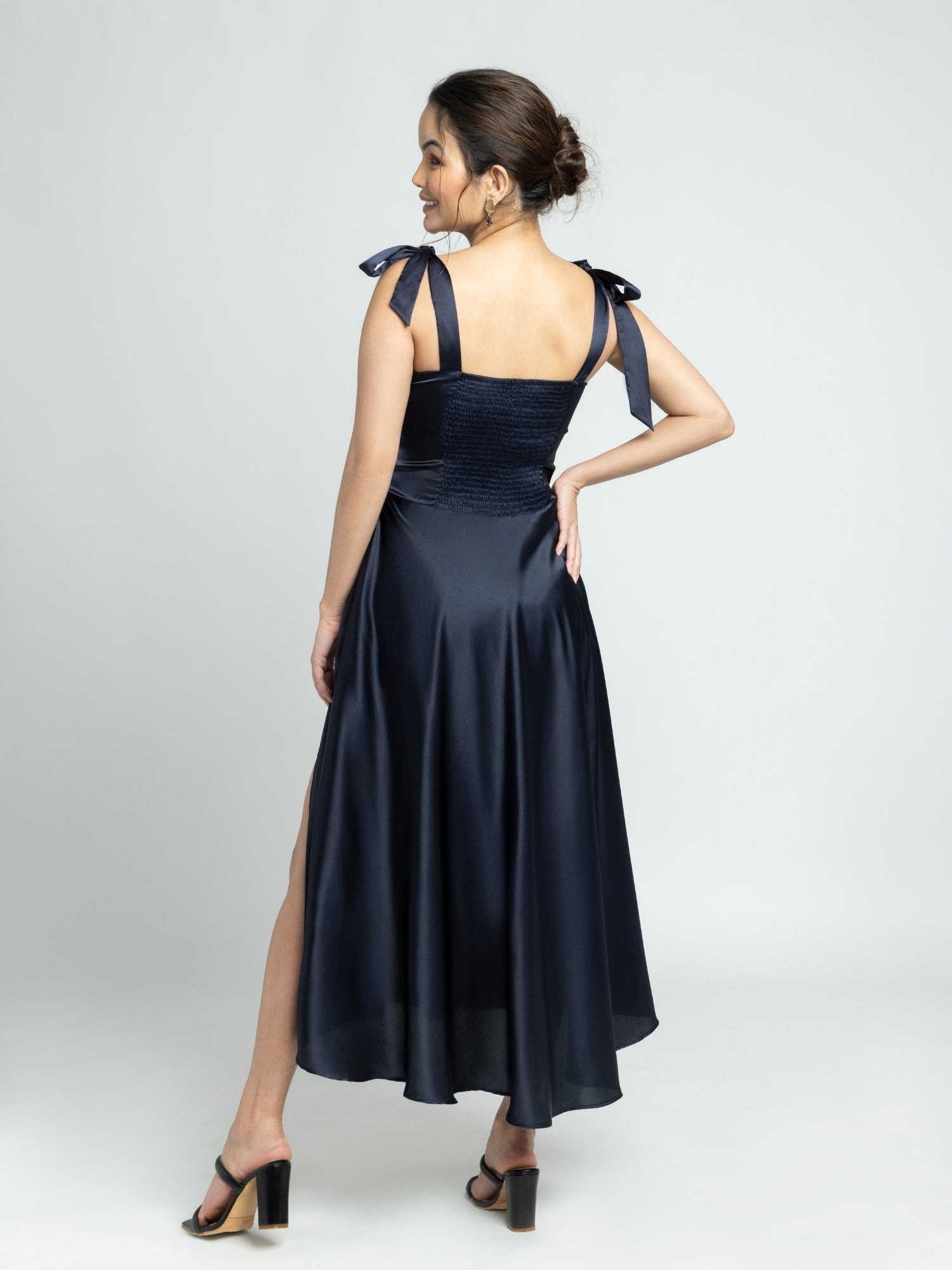 Navy Nights Sweetheart Midi Dress