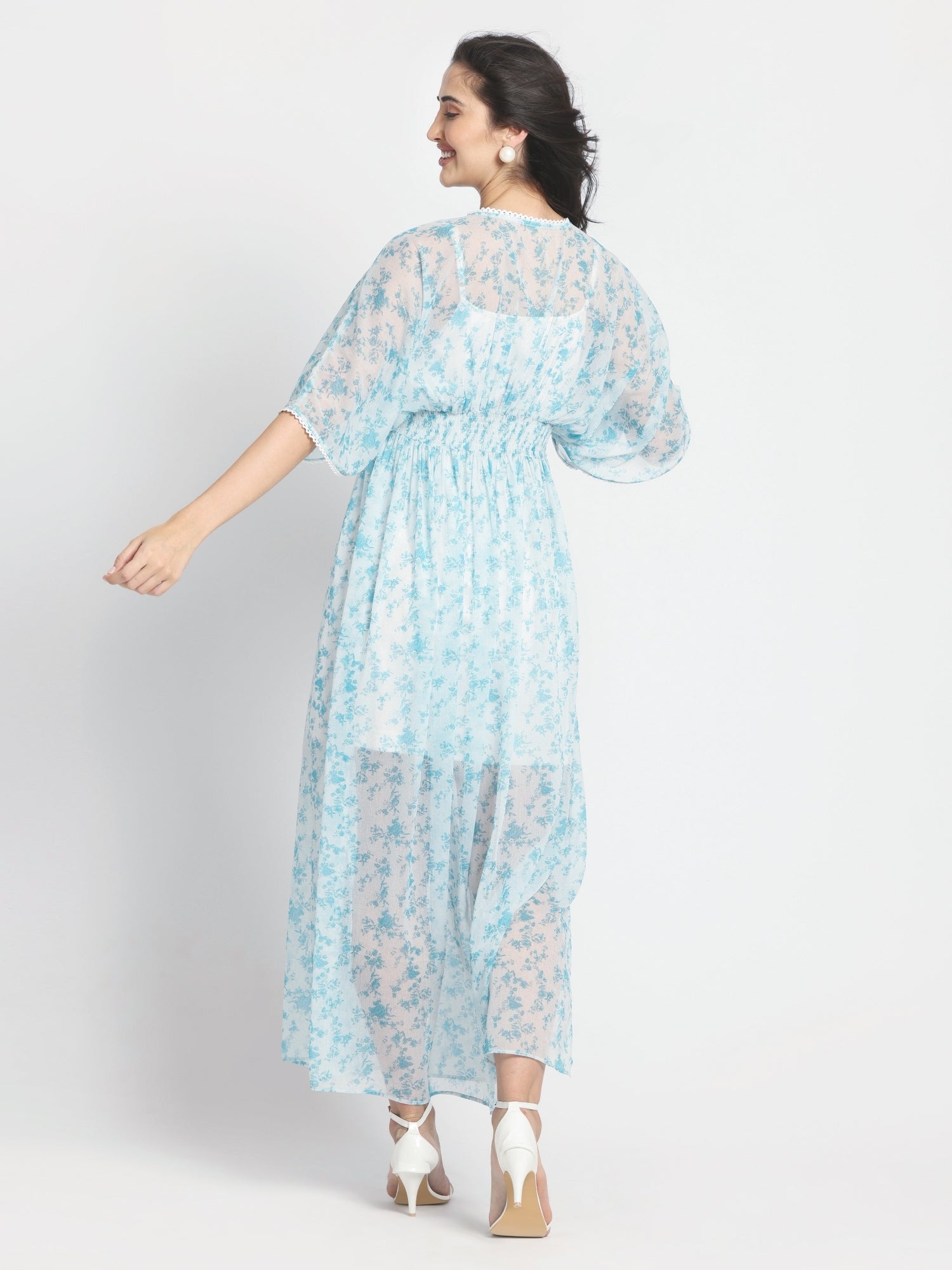Azure Breeze Flowy Maxi Dress