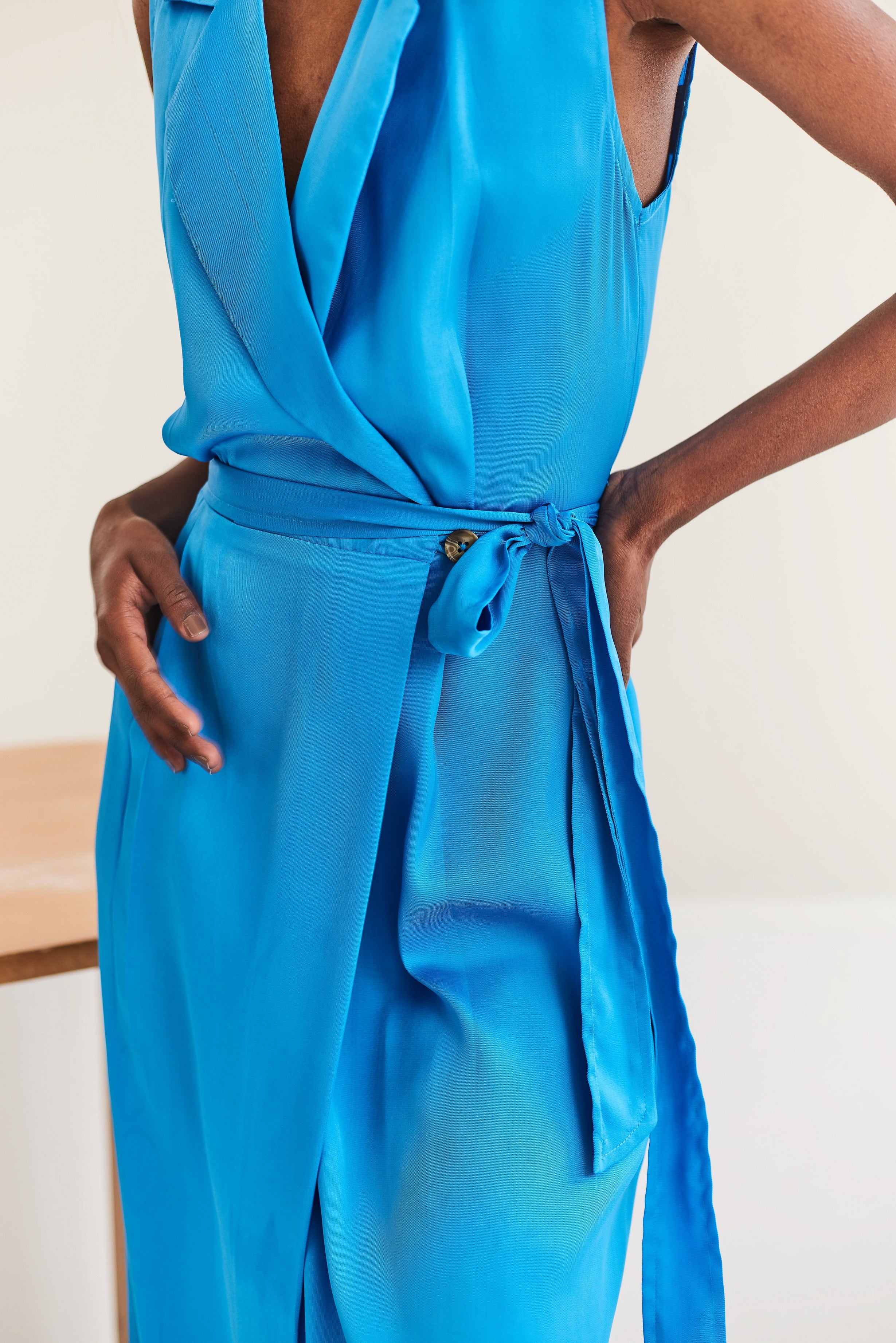 Blue Midi Shirt Dress