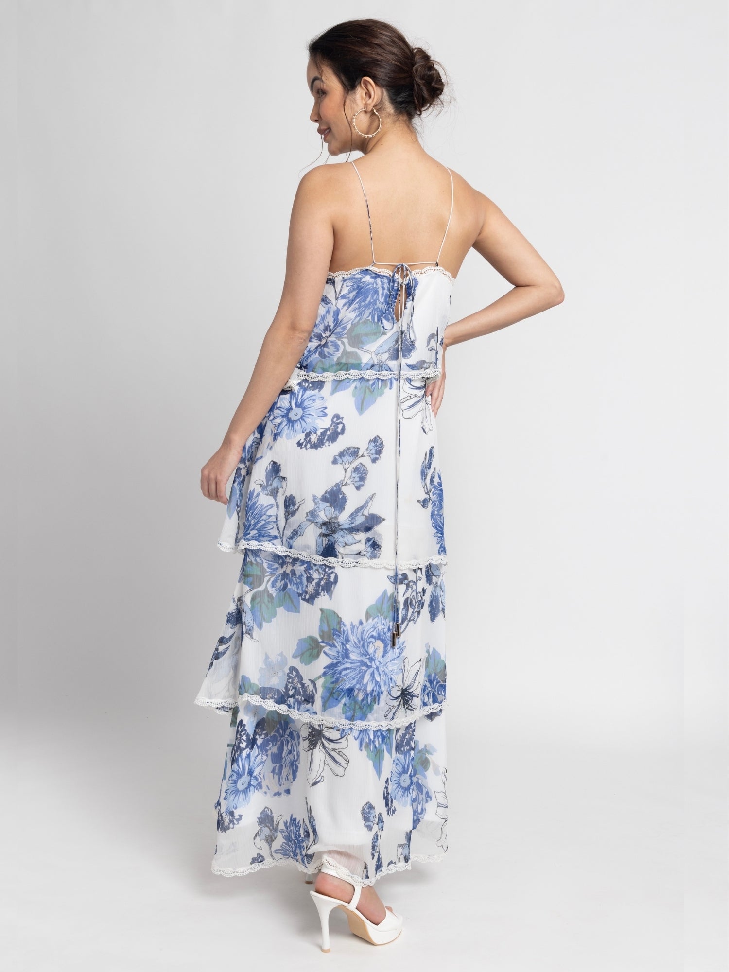 Serene Floral Layered Maxi Dress