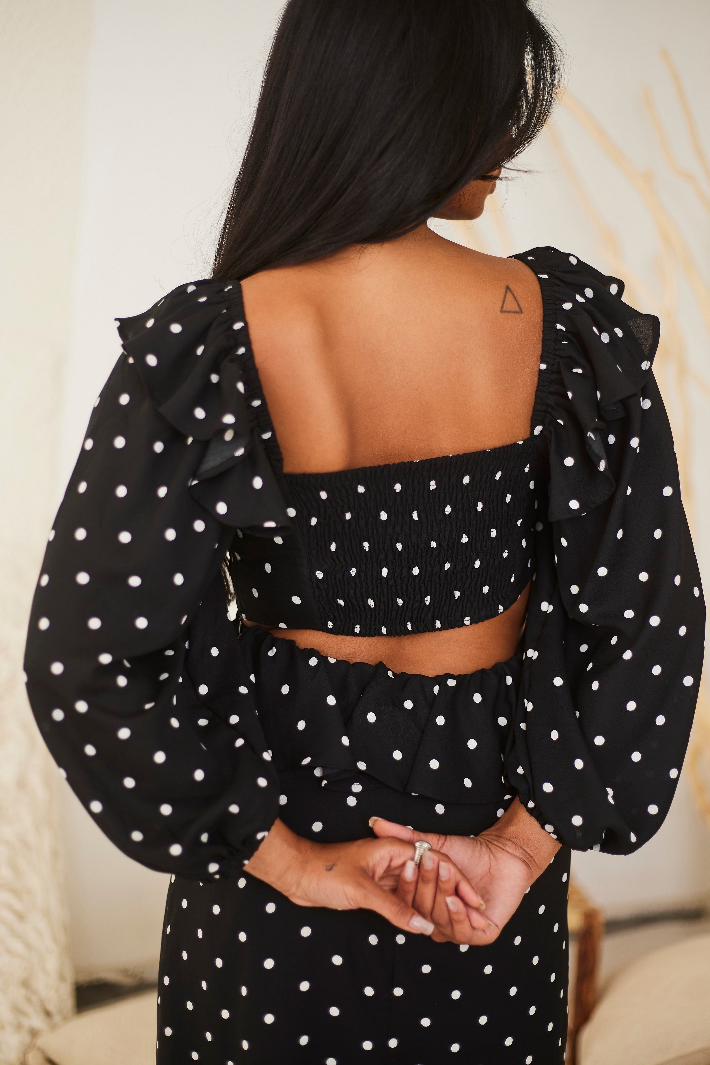 Polka Frill Midi Dress