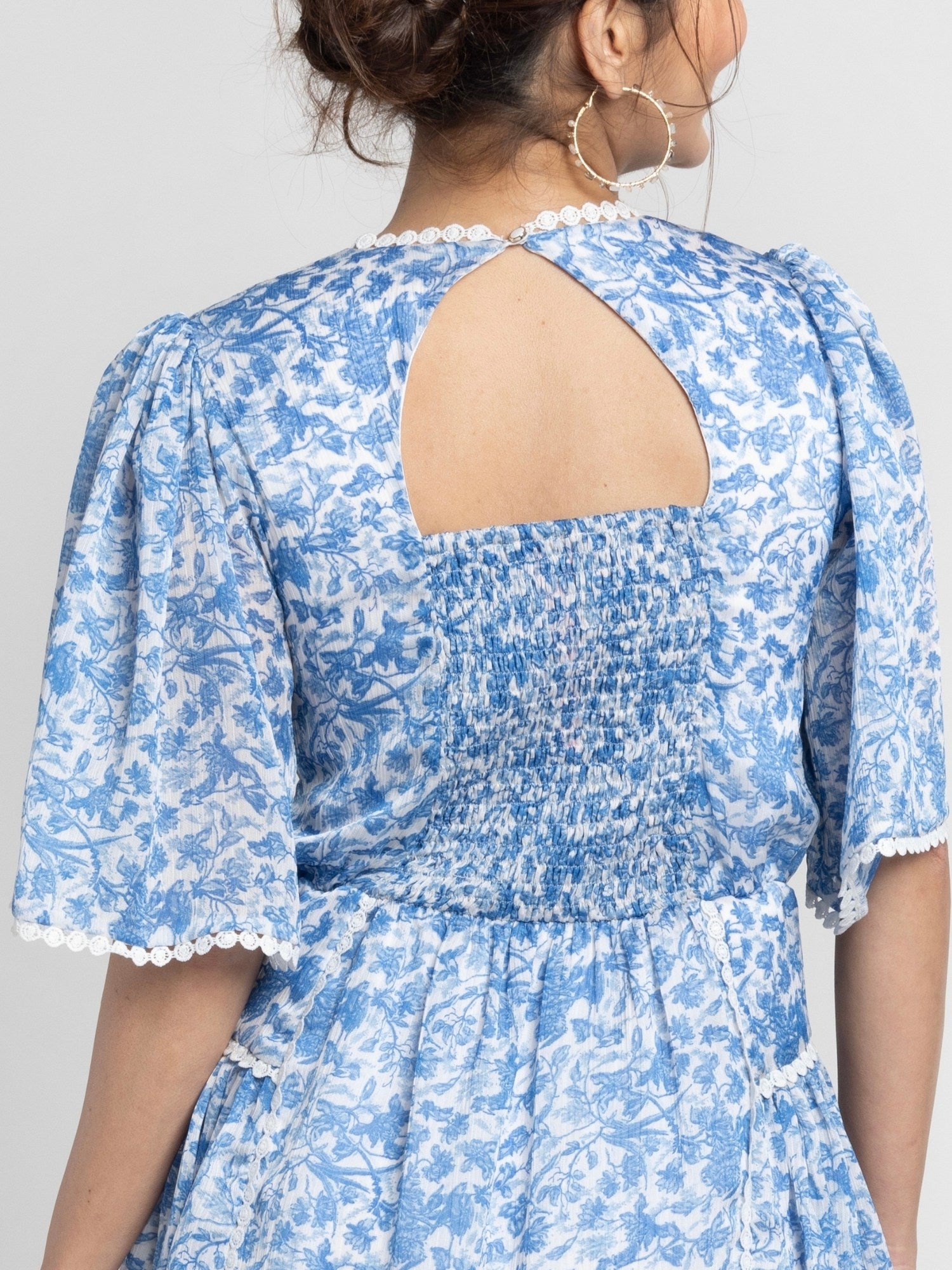 Misty Floral Blue Mini Dress