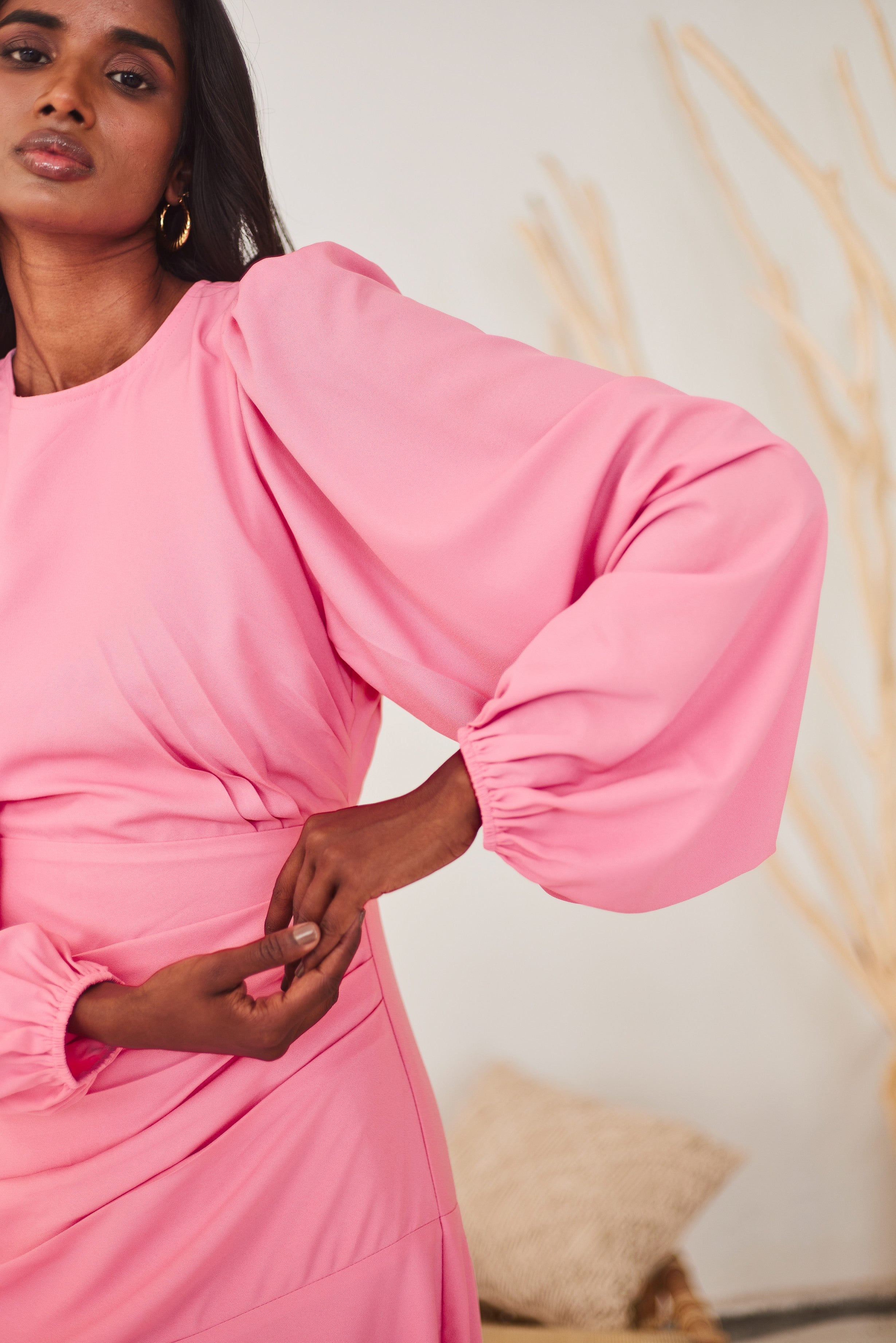 Modest Drape Midi dress